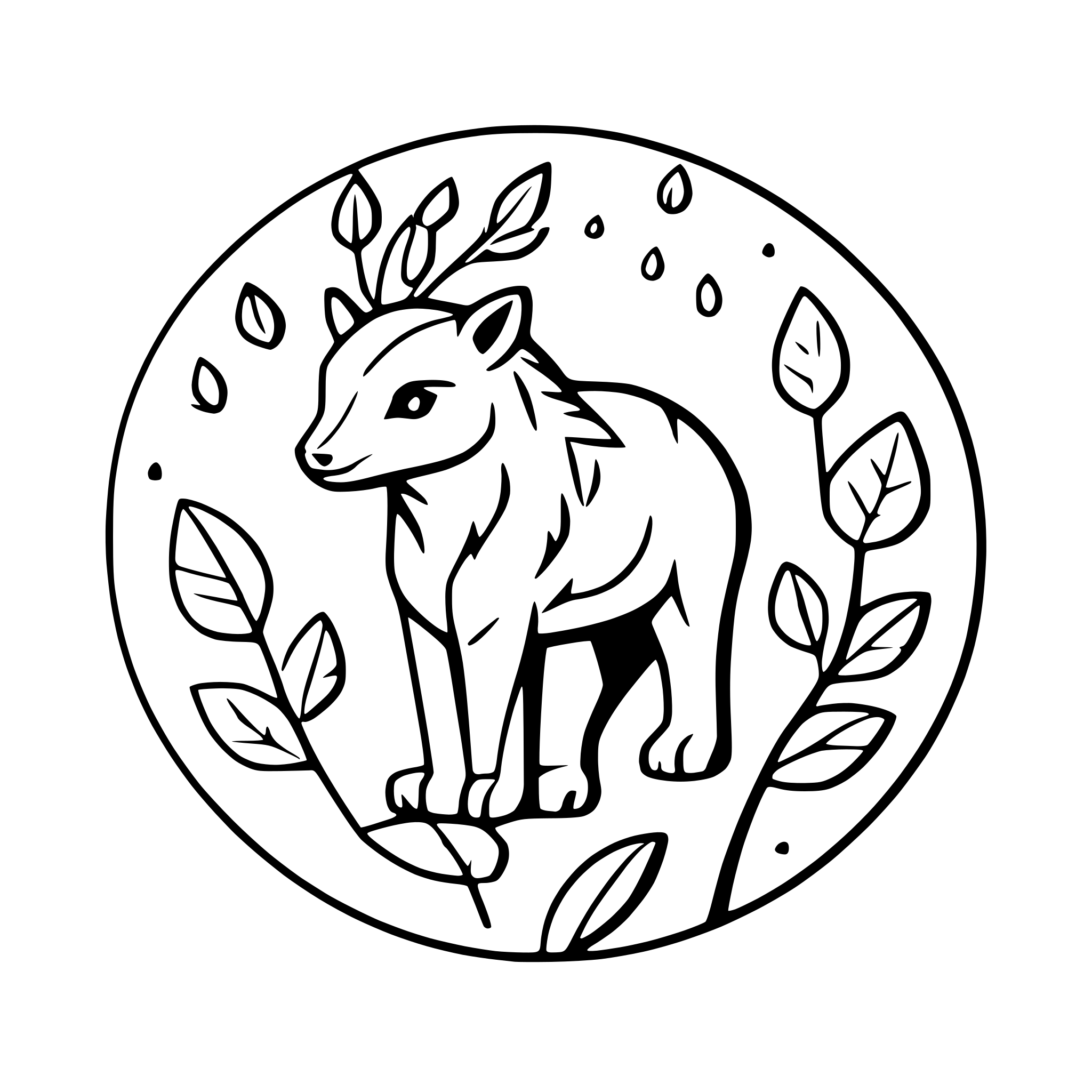 AI-generated SVG of a mandala with animal motifs