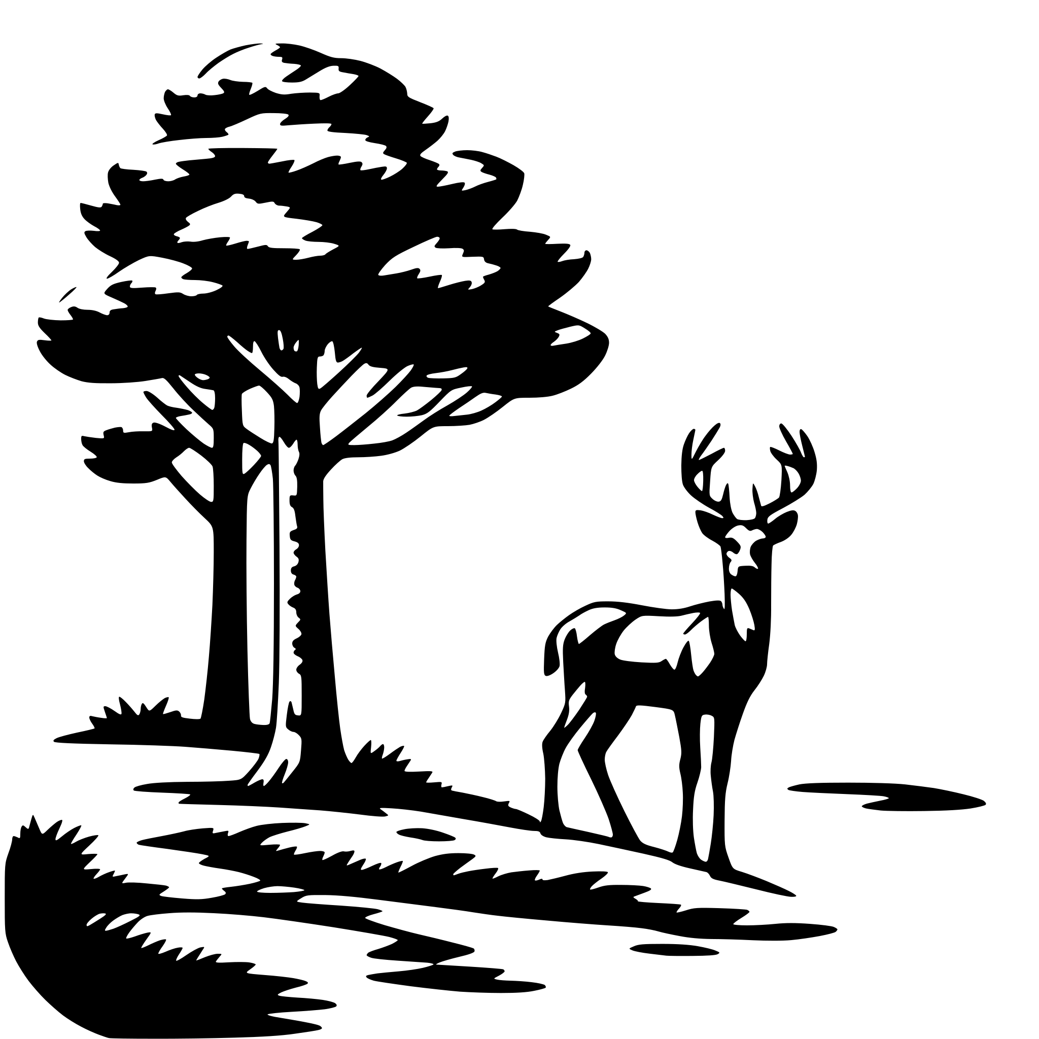 AI-generated SVG of a pine tree and deer