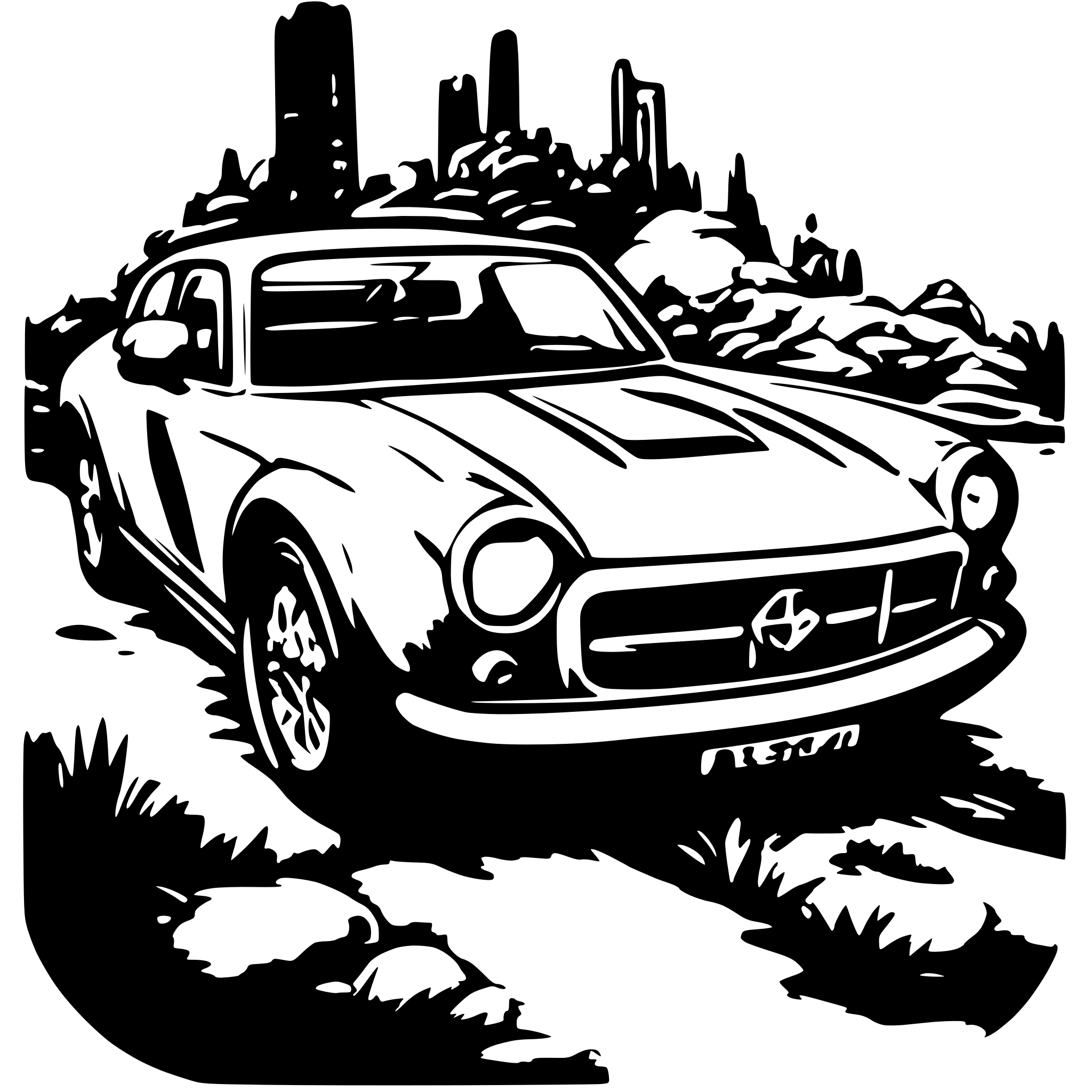 AI-generated SVG of a car