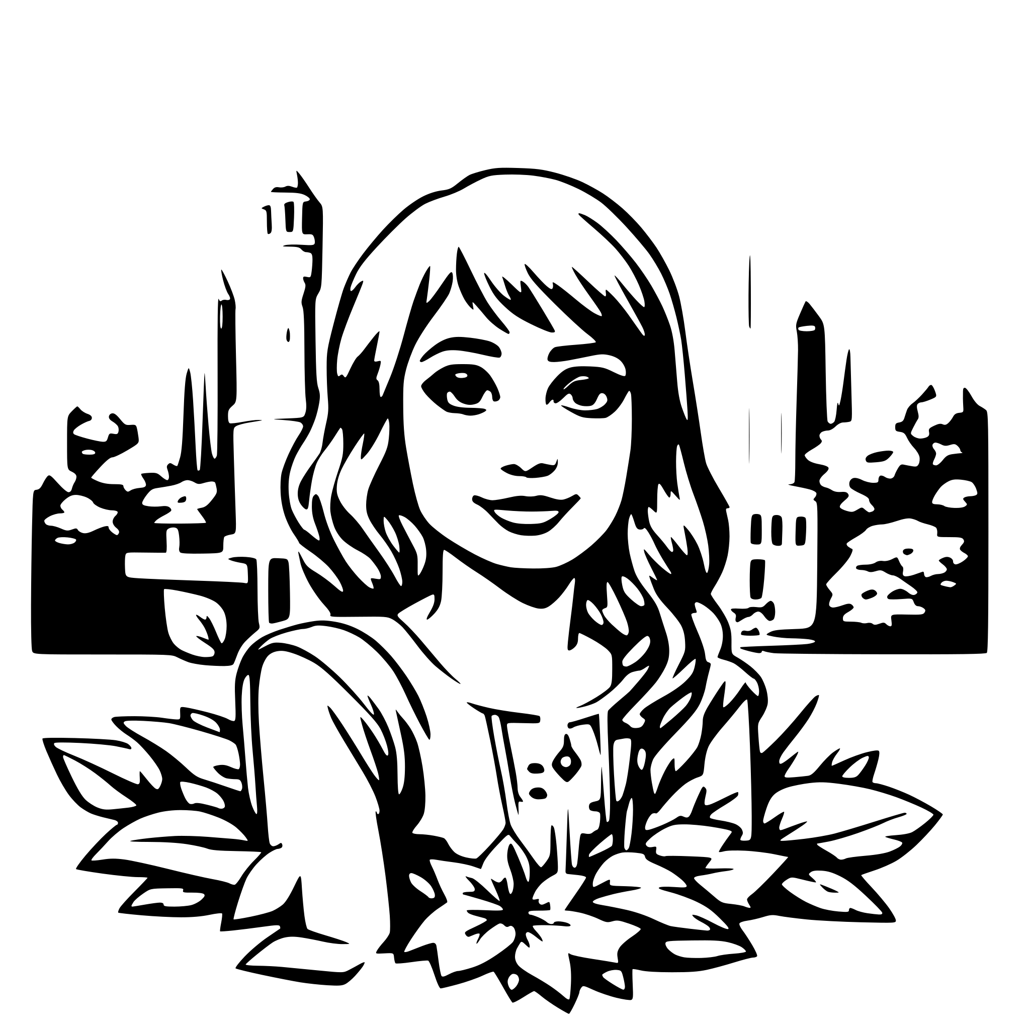 AI-generated SVG of 'Take this image color it and remove the background'