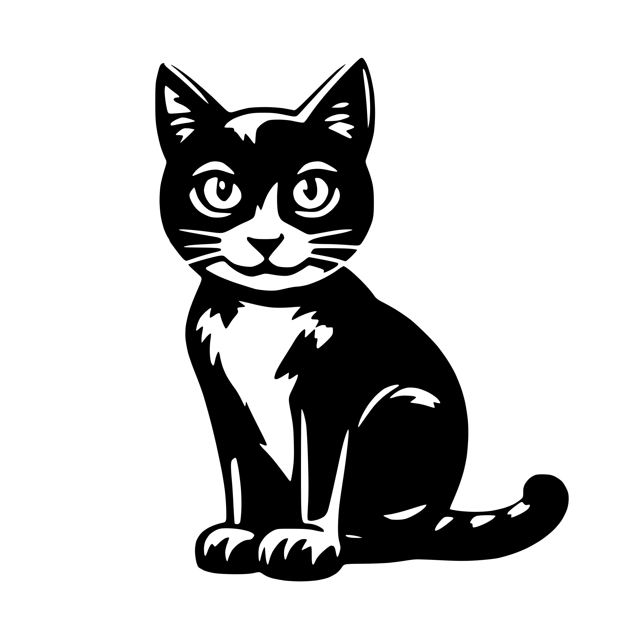 AI-generated SVG of 'black cat simple shadow'