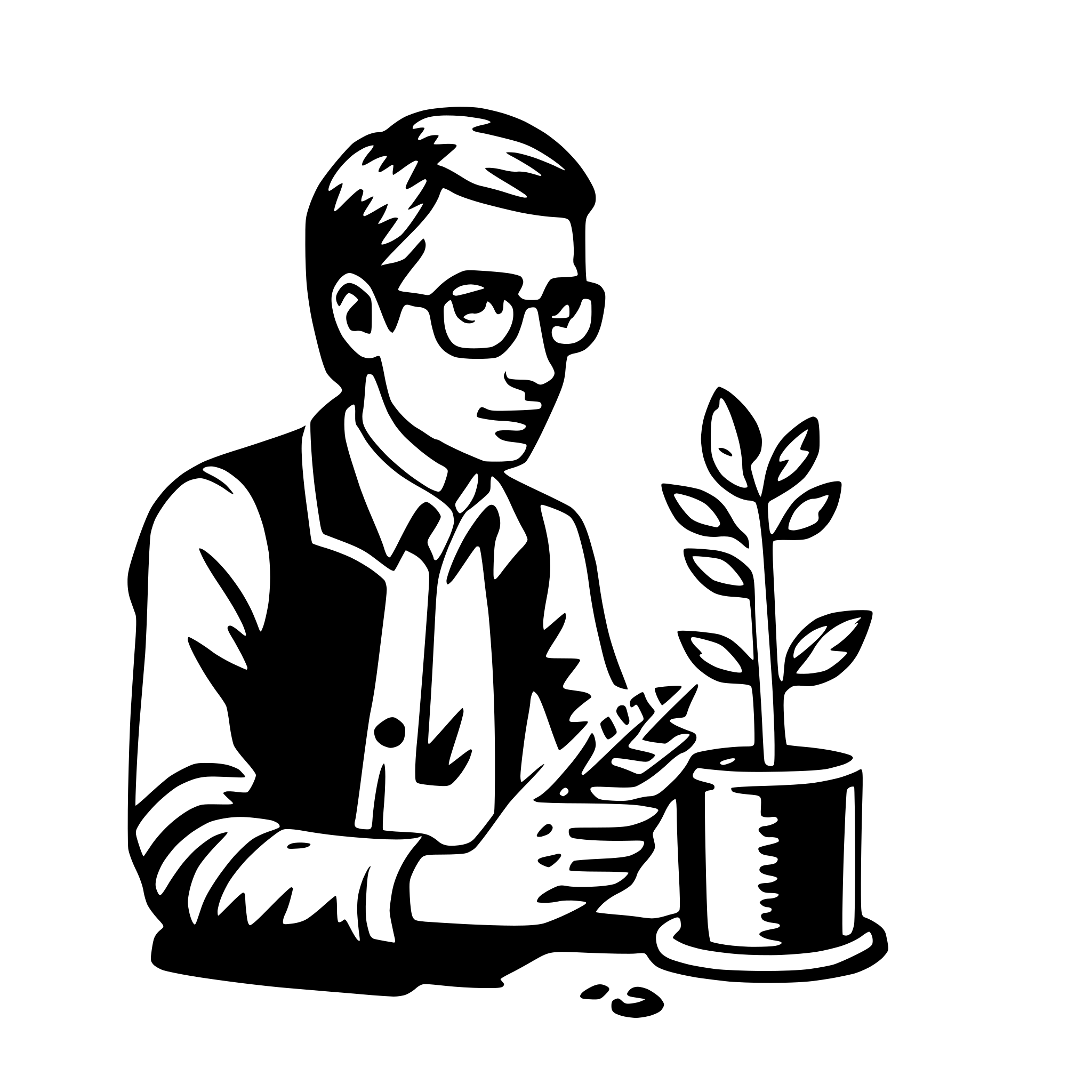 AI-generated SVG of a biologist