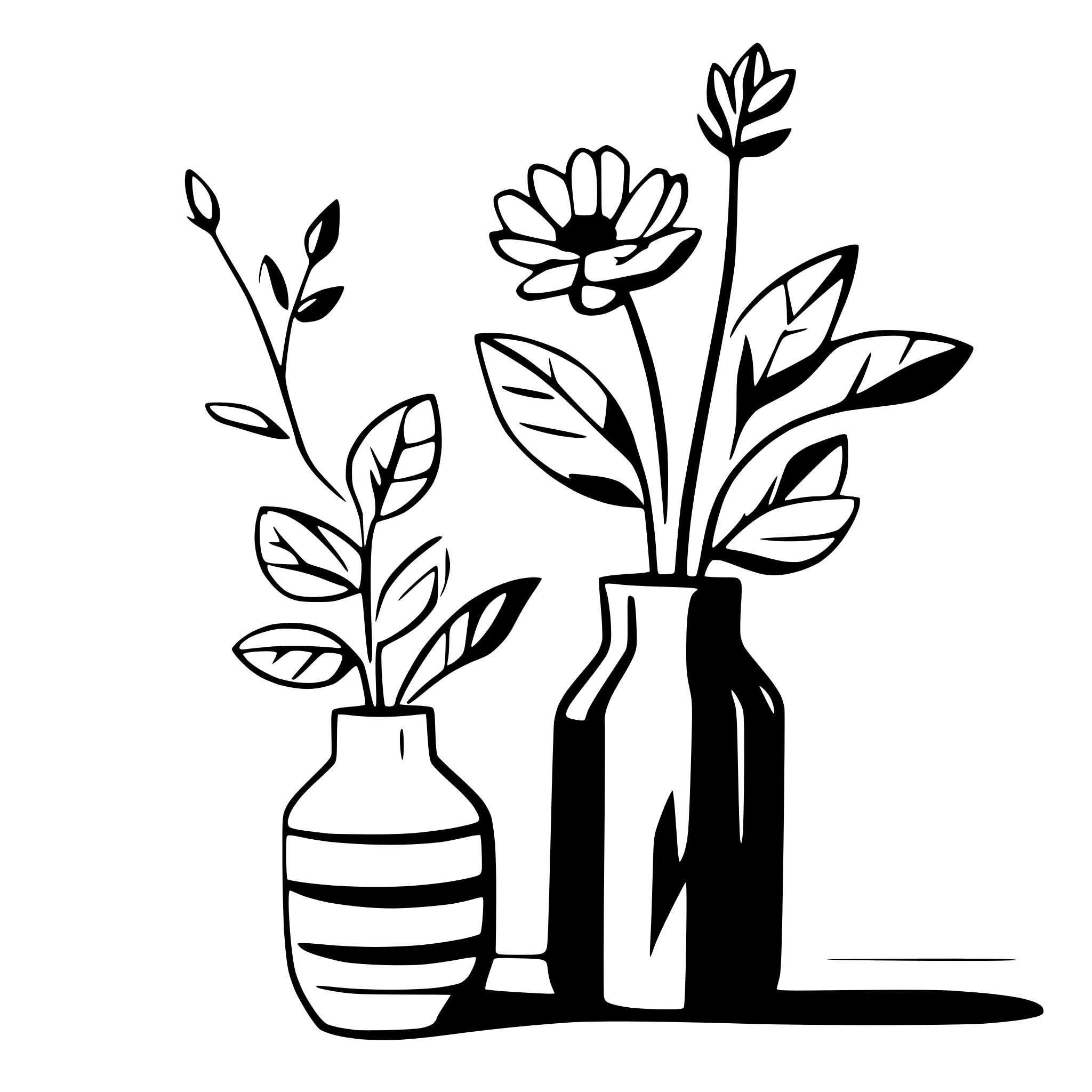 AI-generated SVG of a Whimsical minimalist floral arrangements in beautiful vases