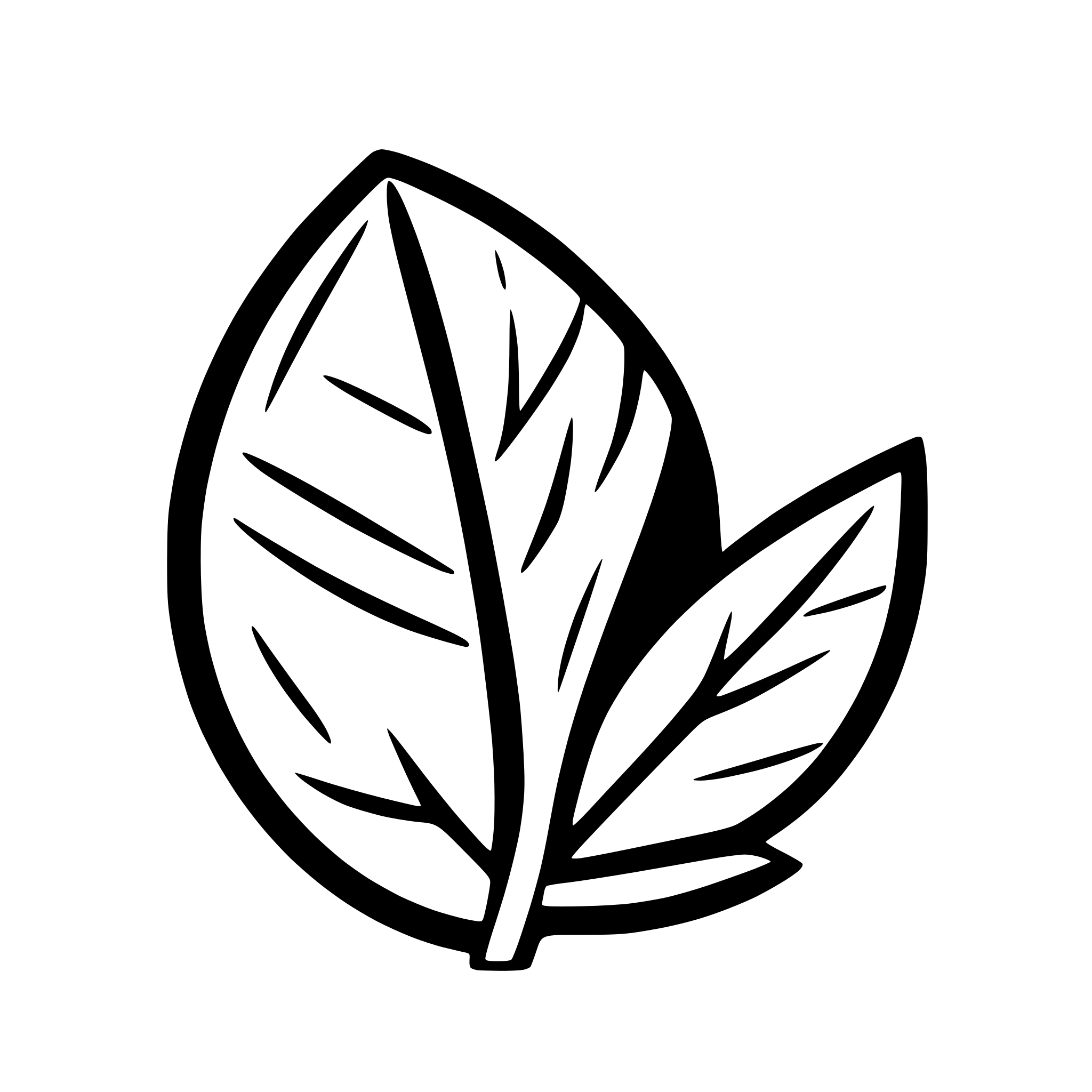AI-generated SVG of 'geometric leaf with straight veins'