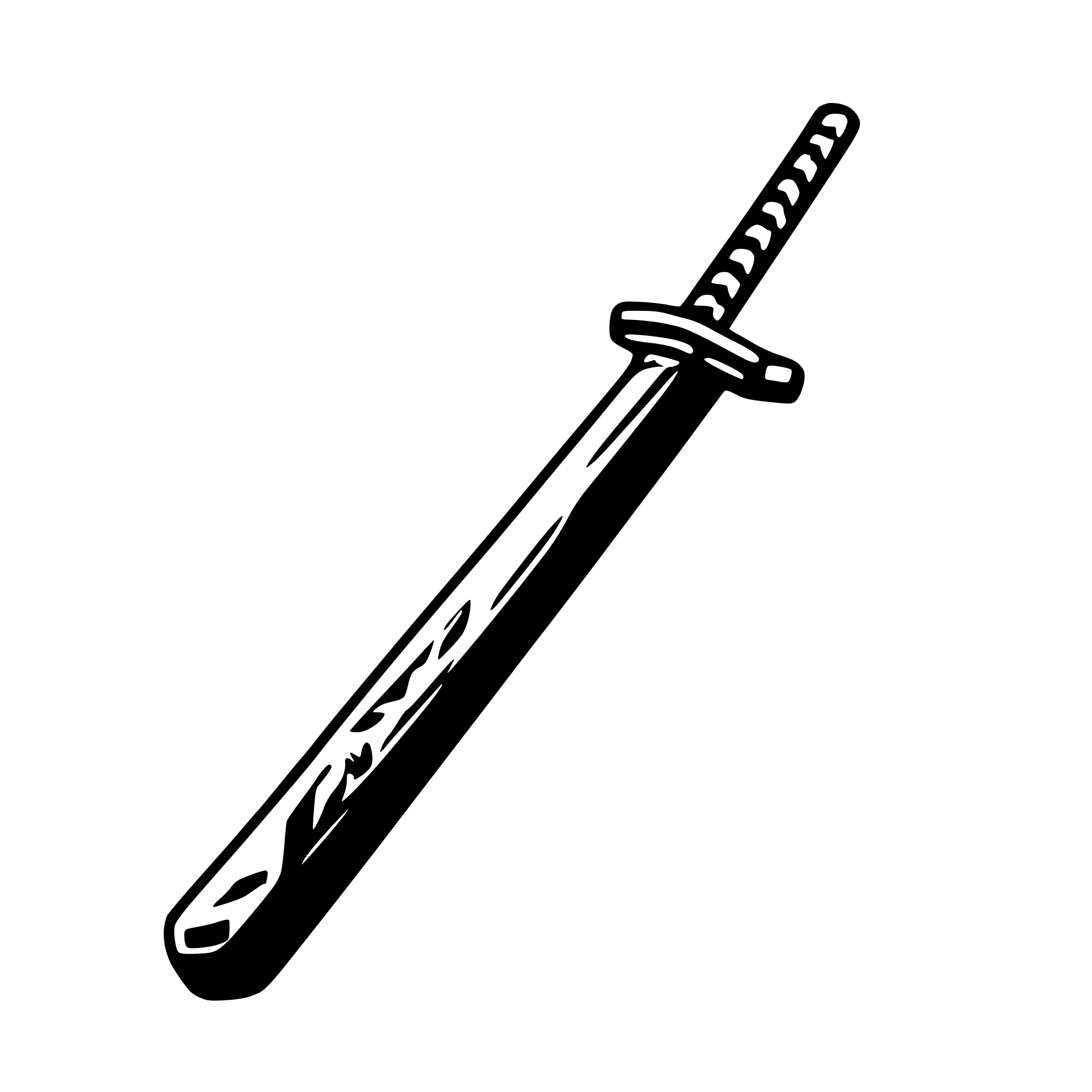 AI-generated SVG of a icon of samurai katana for RPG japanese game