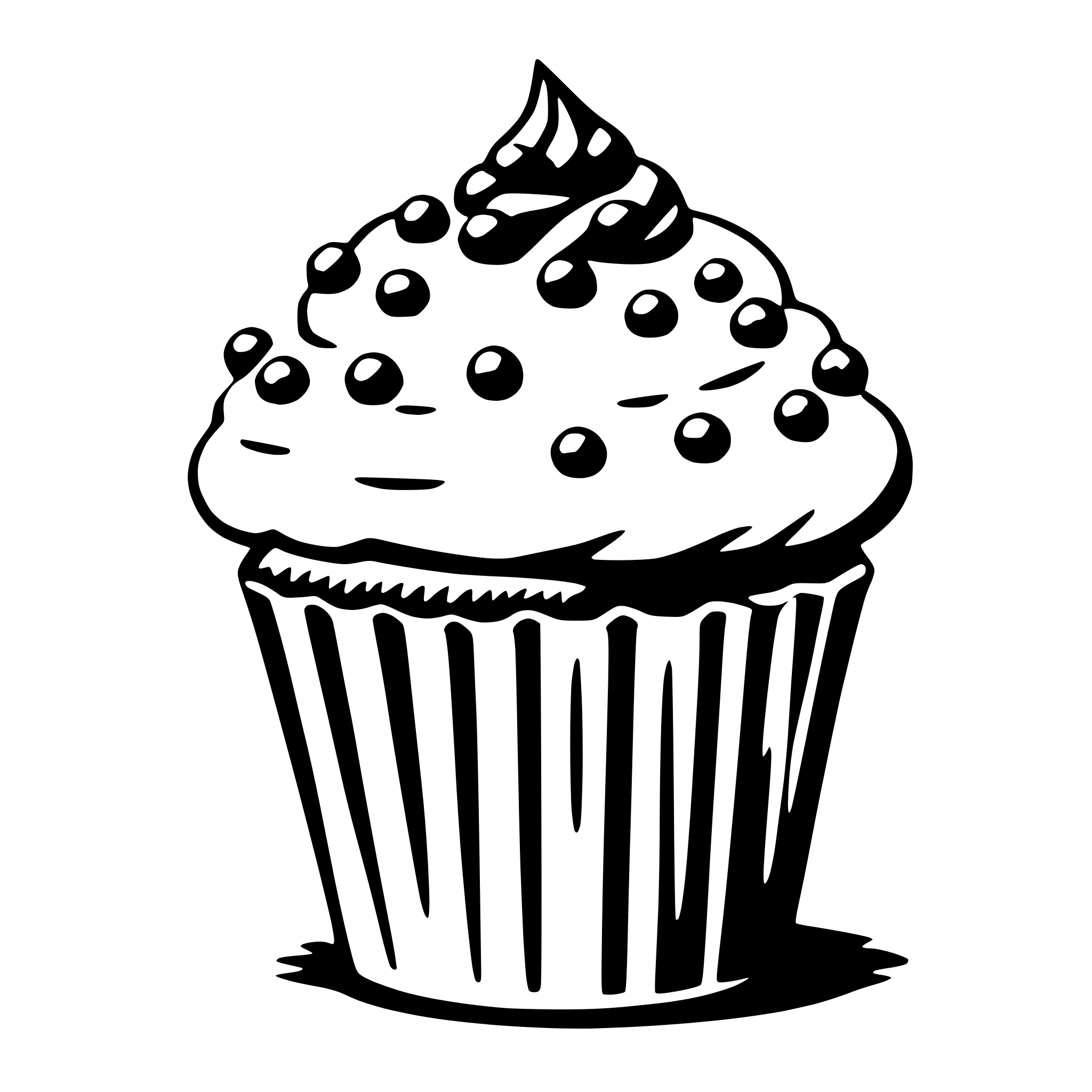 AI-generated SVG of 'cupcake with sprinkles'