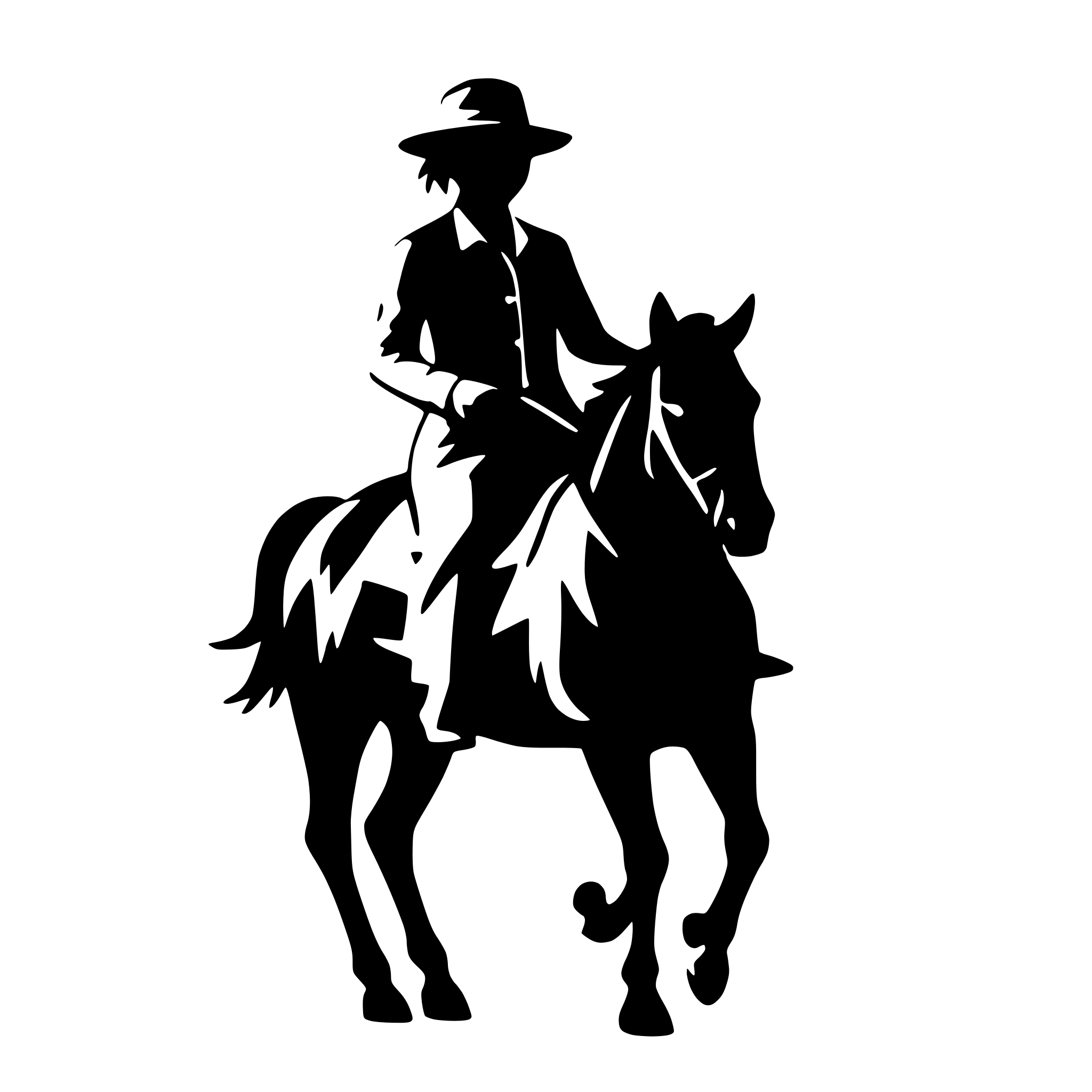 AI-generated SVG of 'cowboy riding a horse'