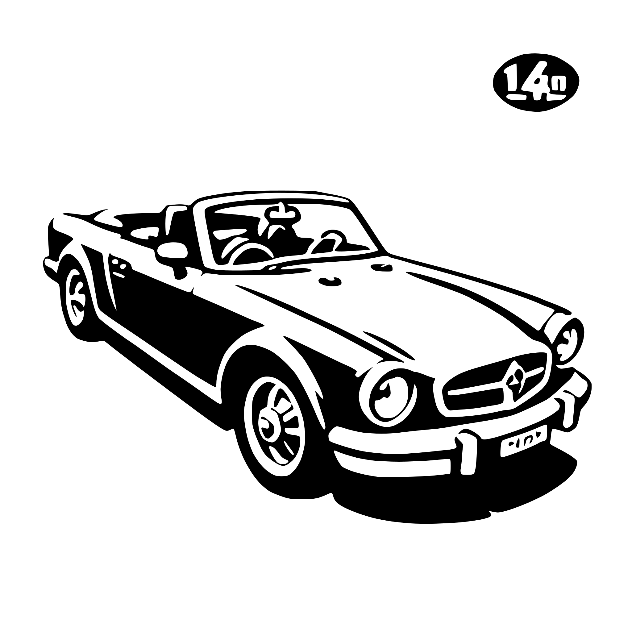 AI-generated SVG of a convertible