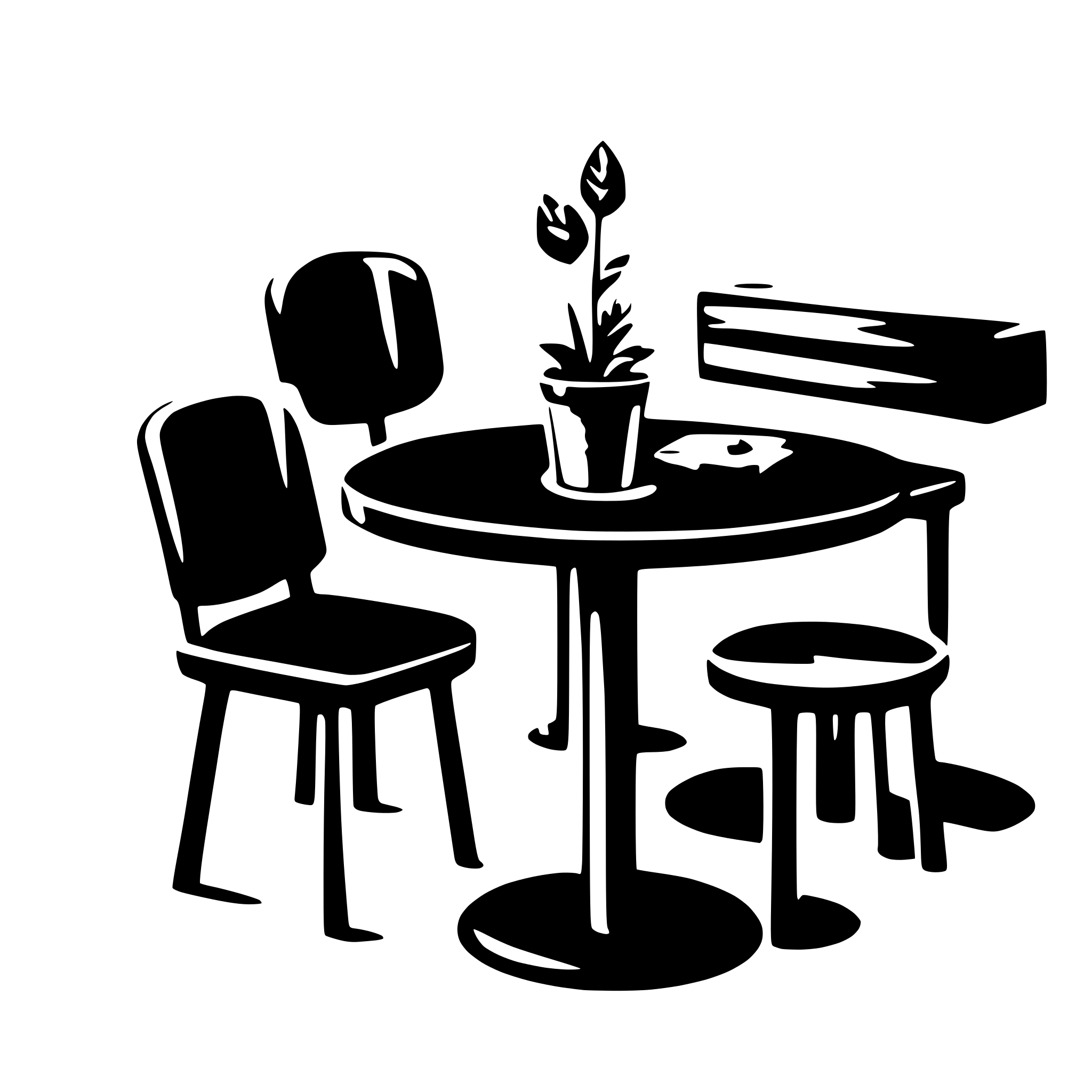 AI-generated SVG of 'table with 4 seat'