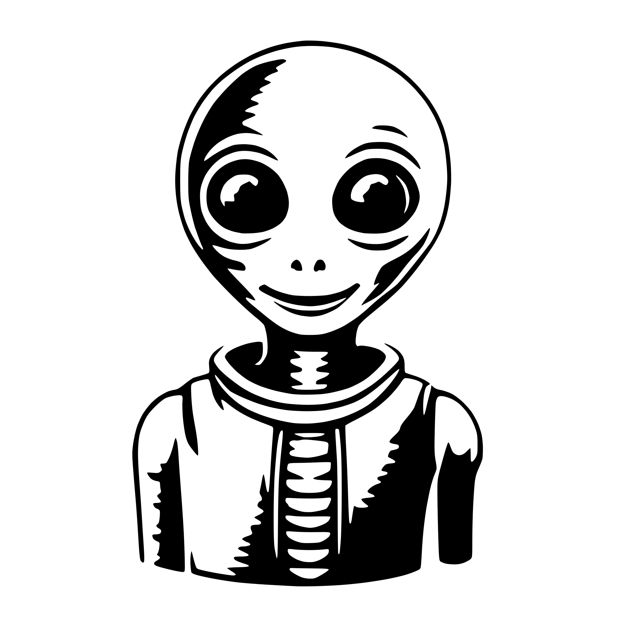 AI-generated SVG of 'friendly alien'