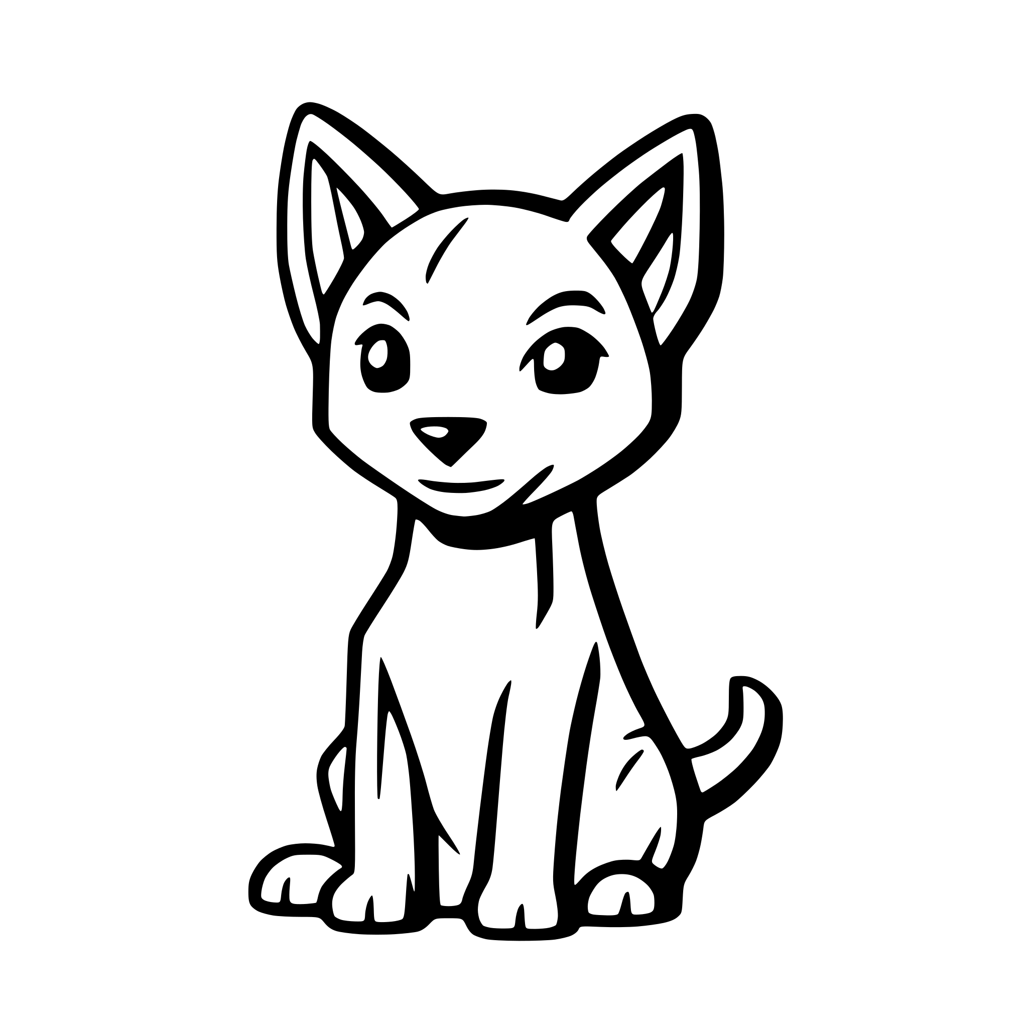 AI-generated SVG of a dog with wagging tail