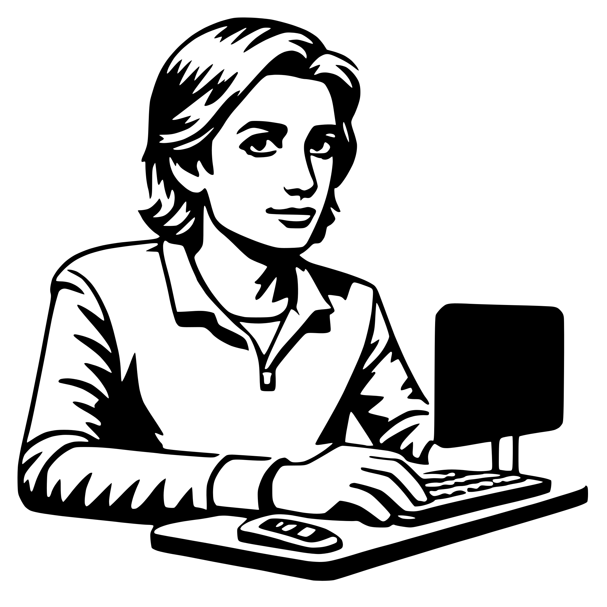 AI-generated SVG of a programmer