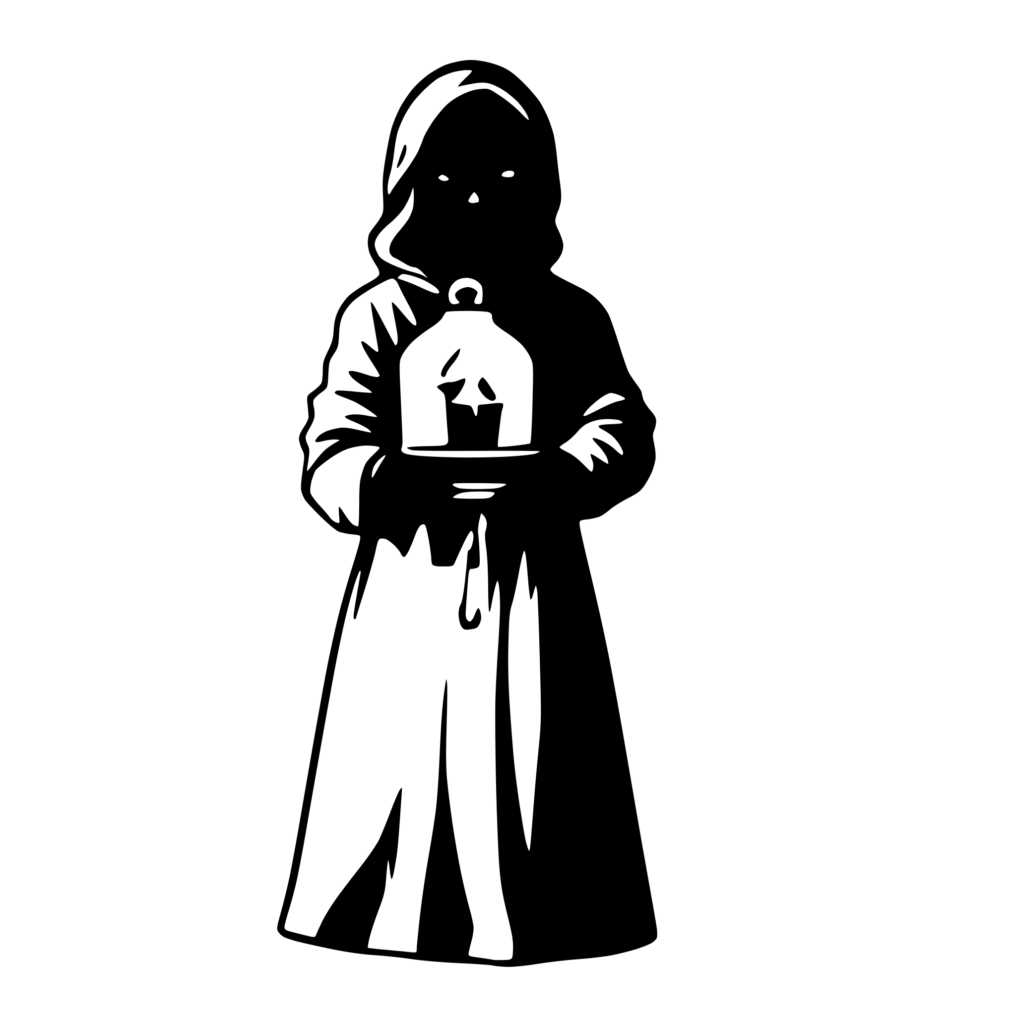 AI-generated SVG of a ghost with a latern in the hand