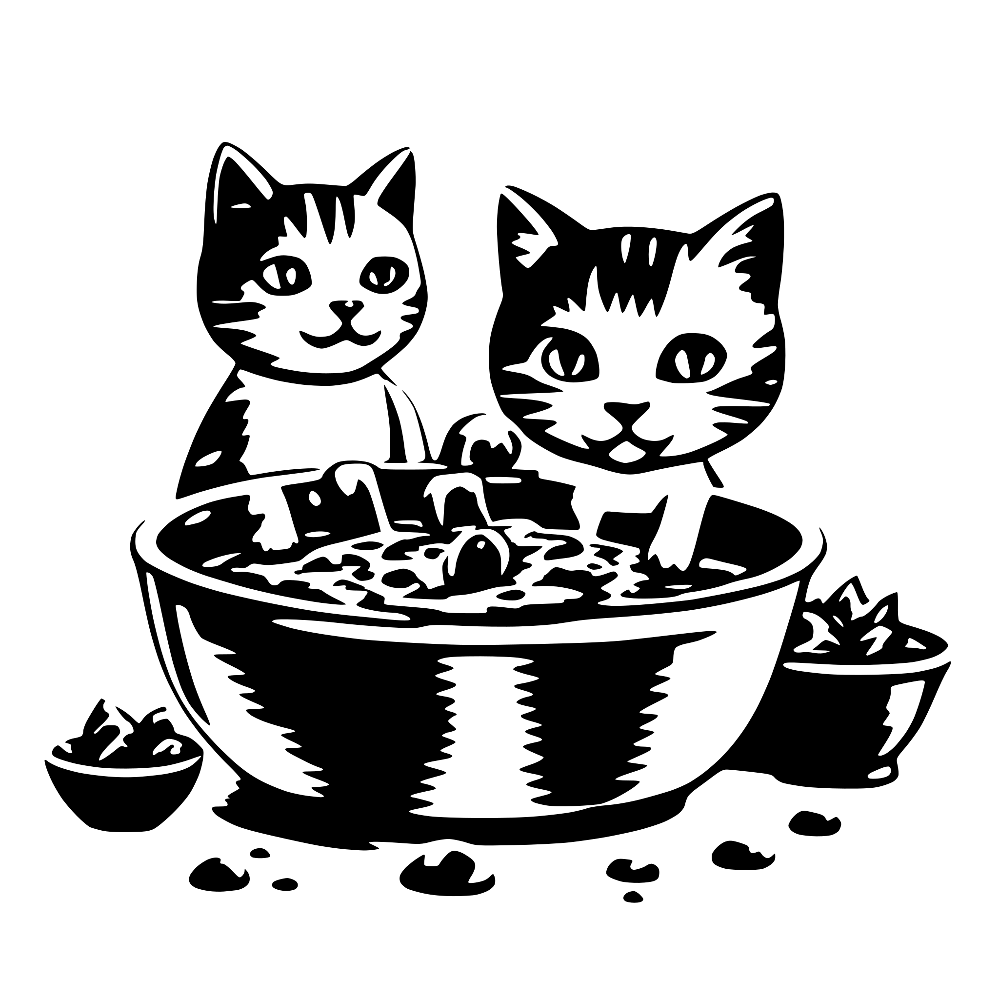 AI-generated SVG of a kitties and soup