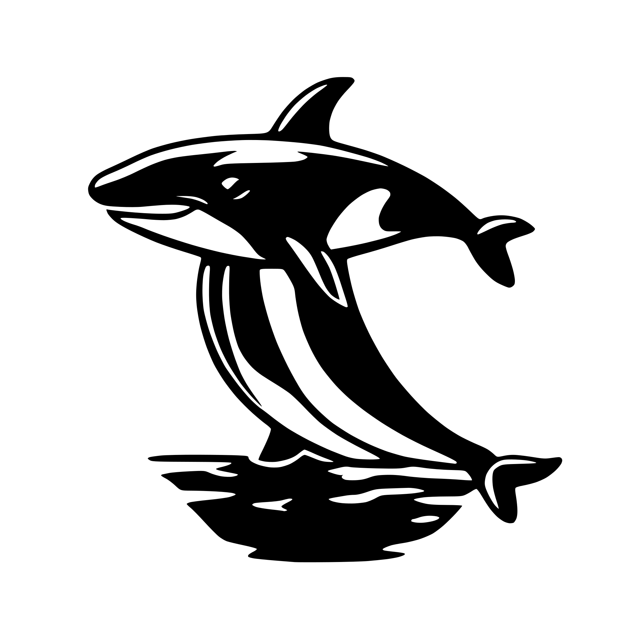 AI-generated SVG of 'orca shape led sign'