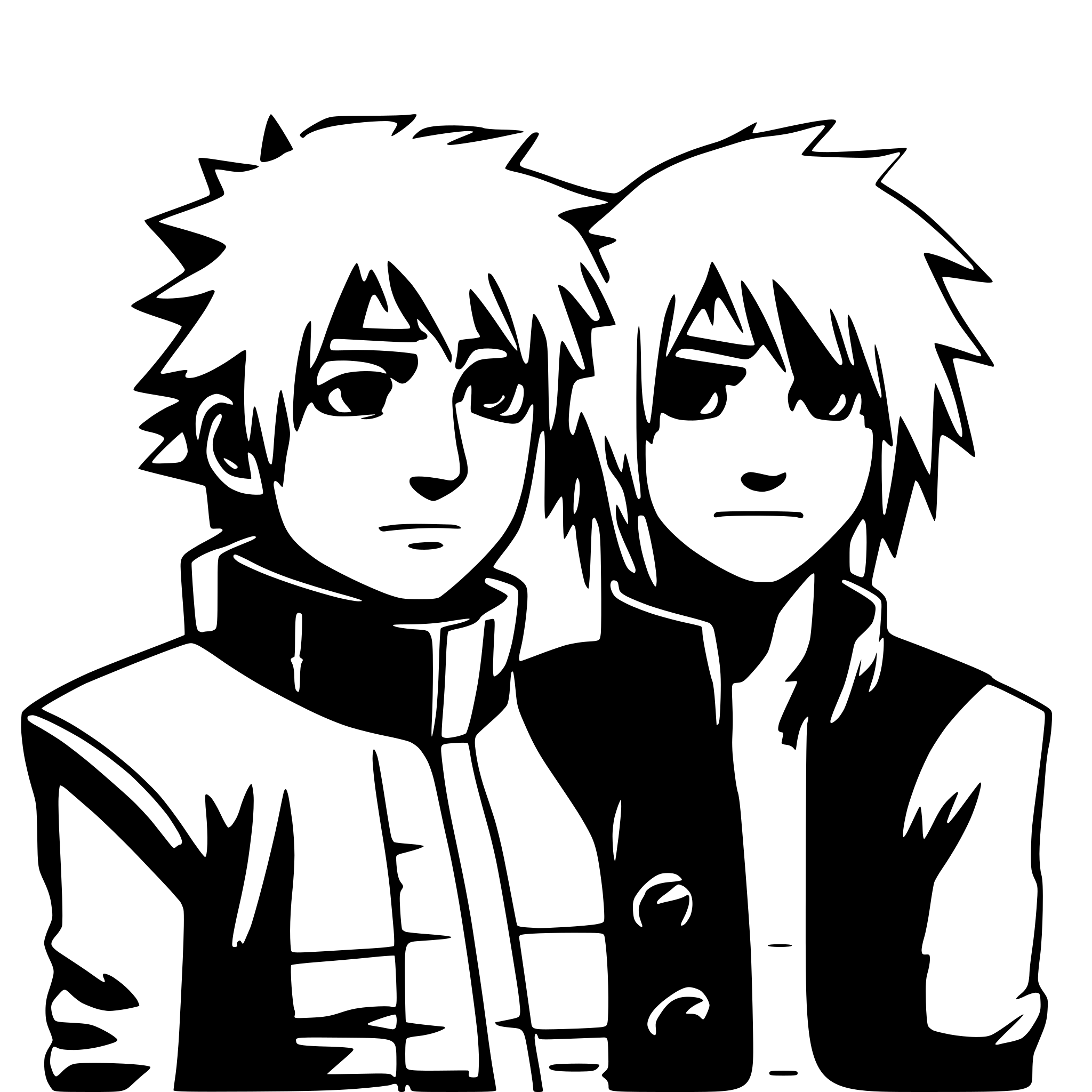 AI-generated SVG of a naruto and kakashi hatake comic style