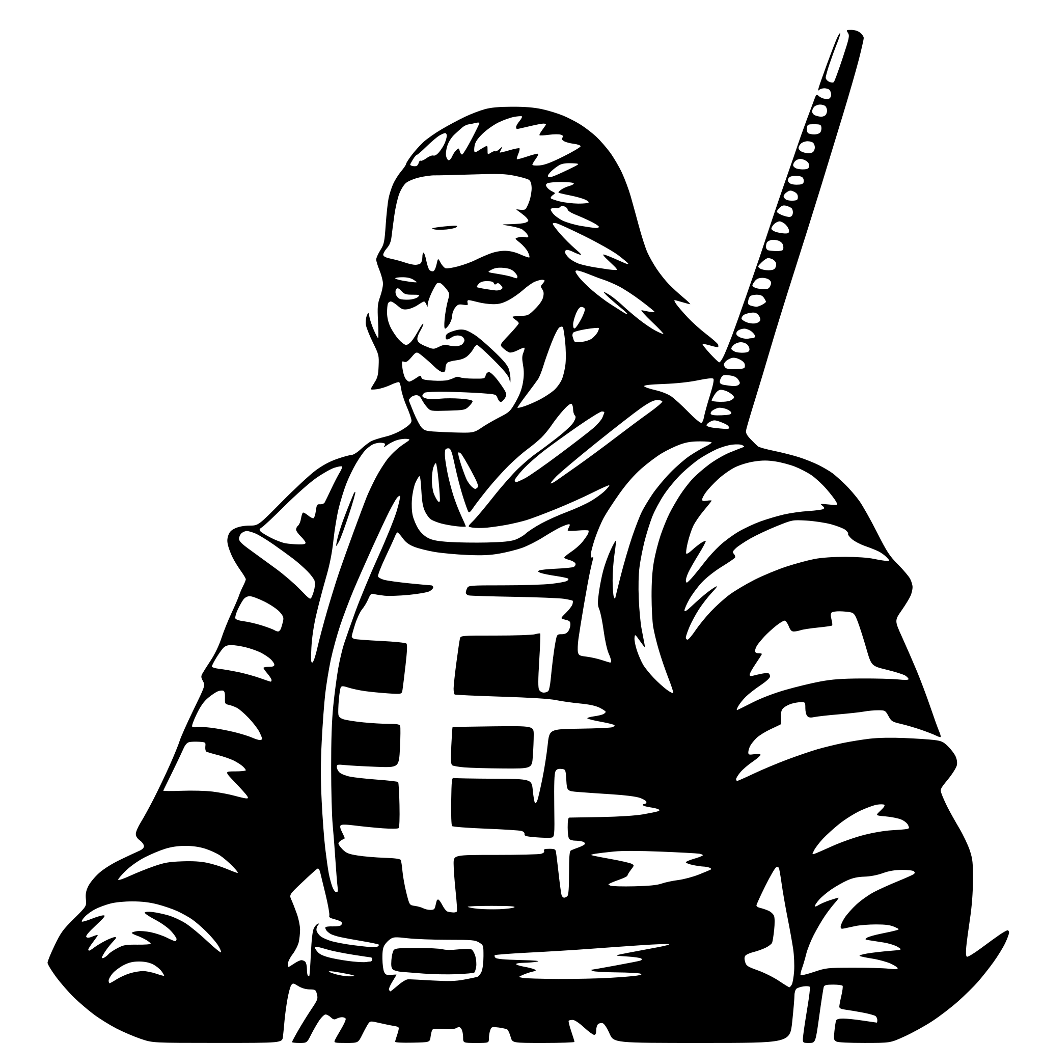 AI-generated SVG of a old samurai