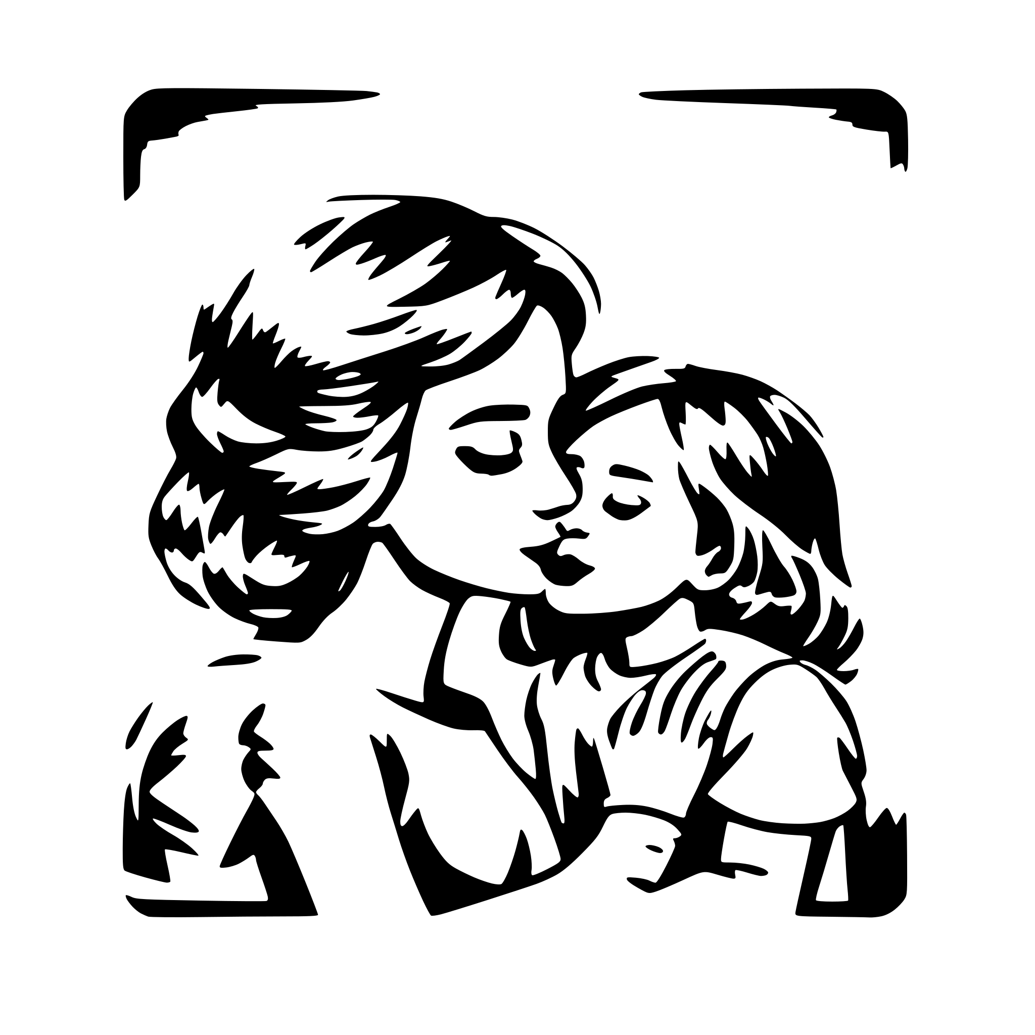 AI-generated SVG of a mother kiss her daughter