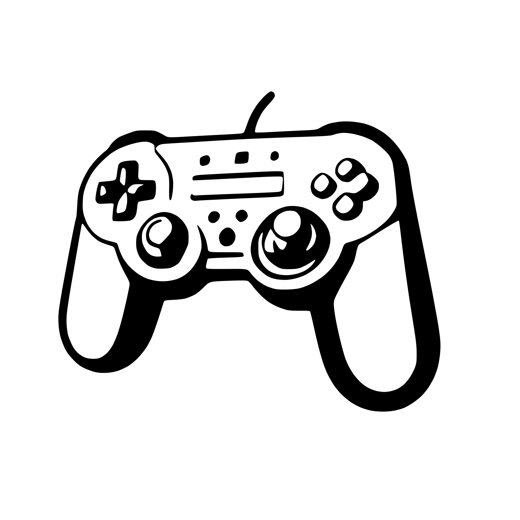 AI-generated SVG of a Create the silhouette of a gamepad