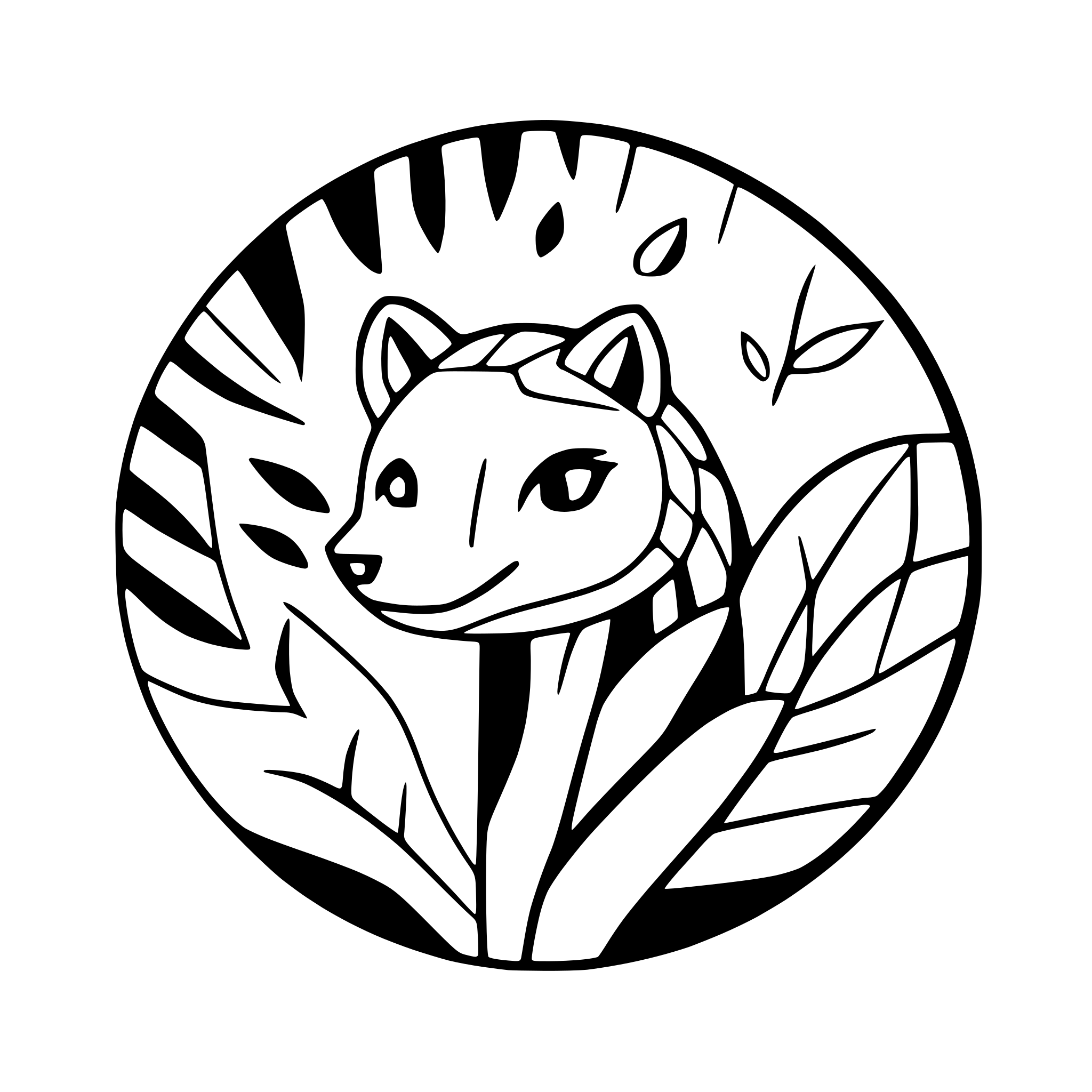AI-generated SVG of 'mandala with animal motifs'