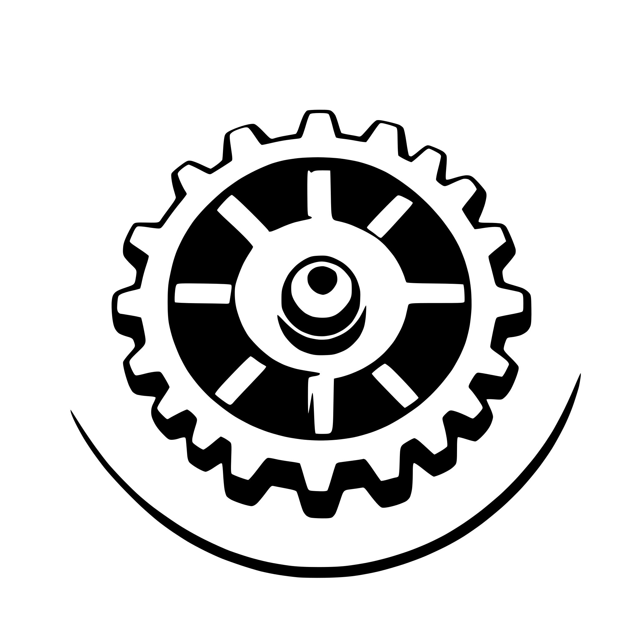 AI-generated SVG of a A icon that looks like a gear wheel and a disc