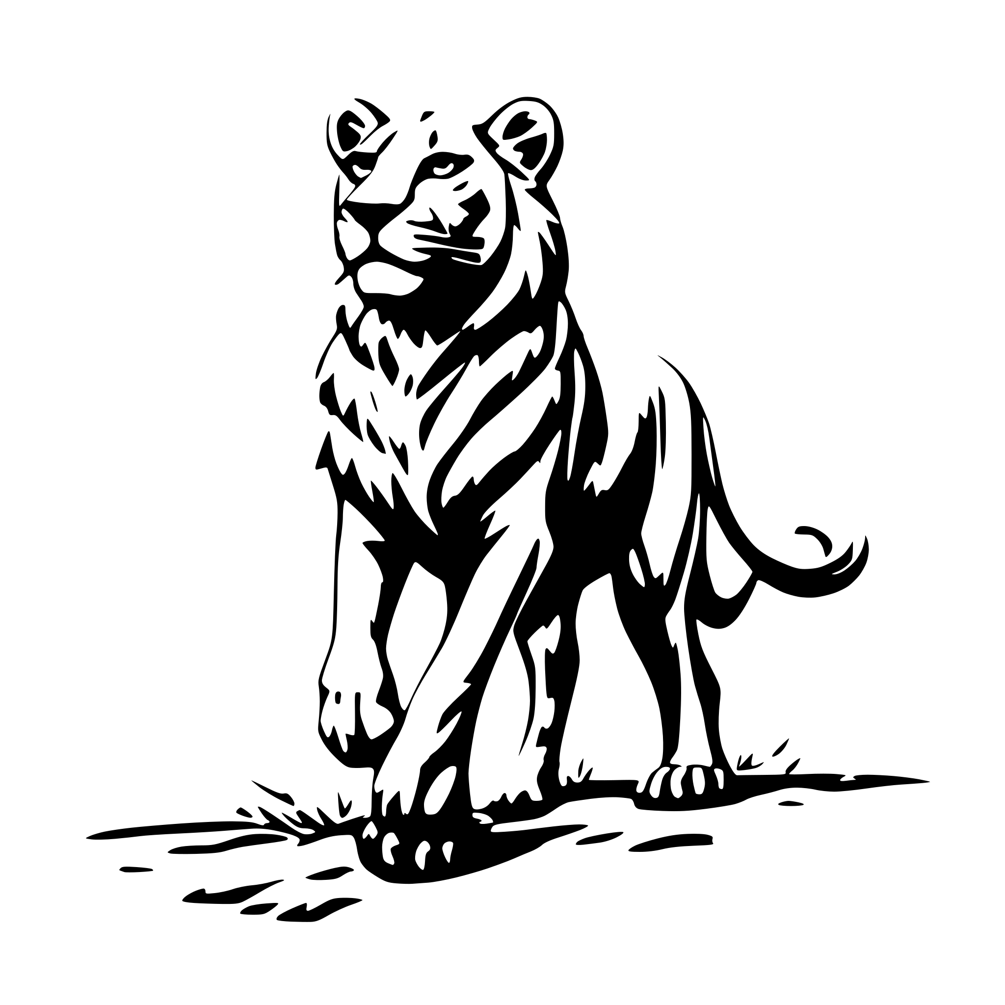 AI-generated SVG of a Leão caminhando de frente