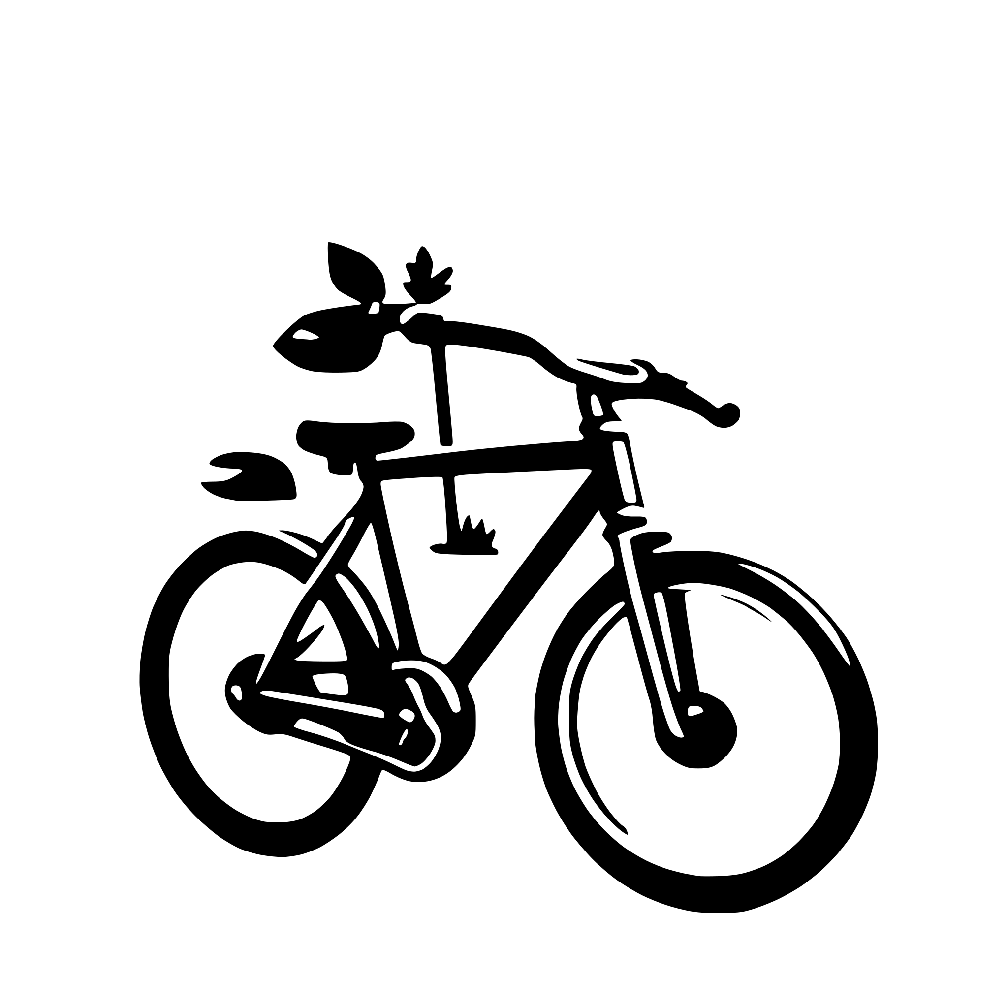 AI-generated SVG of a a bicycle silhouette vector with a white background