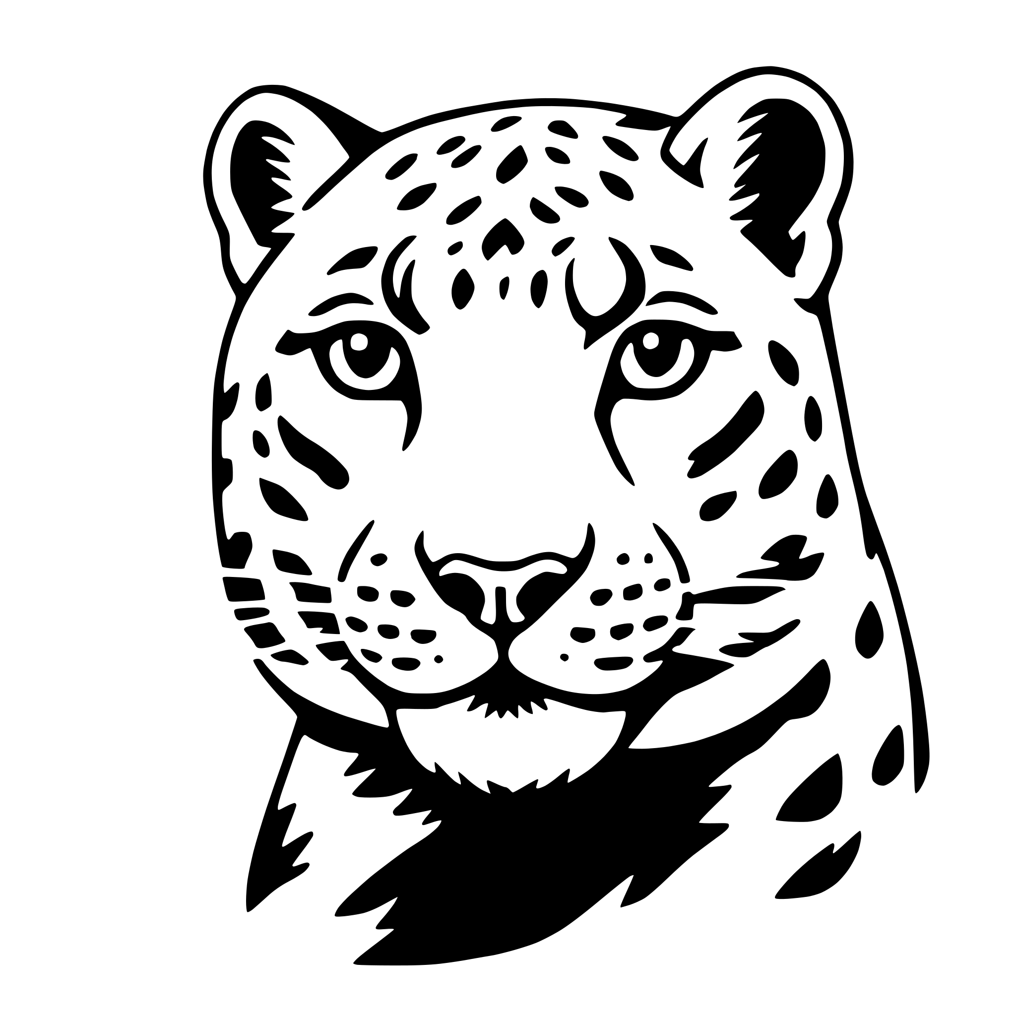 AI-generated SVG of a snow leopard