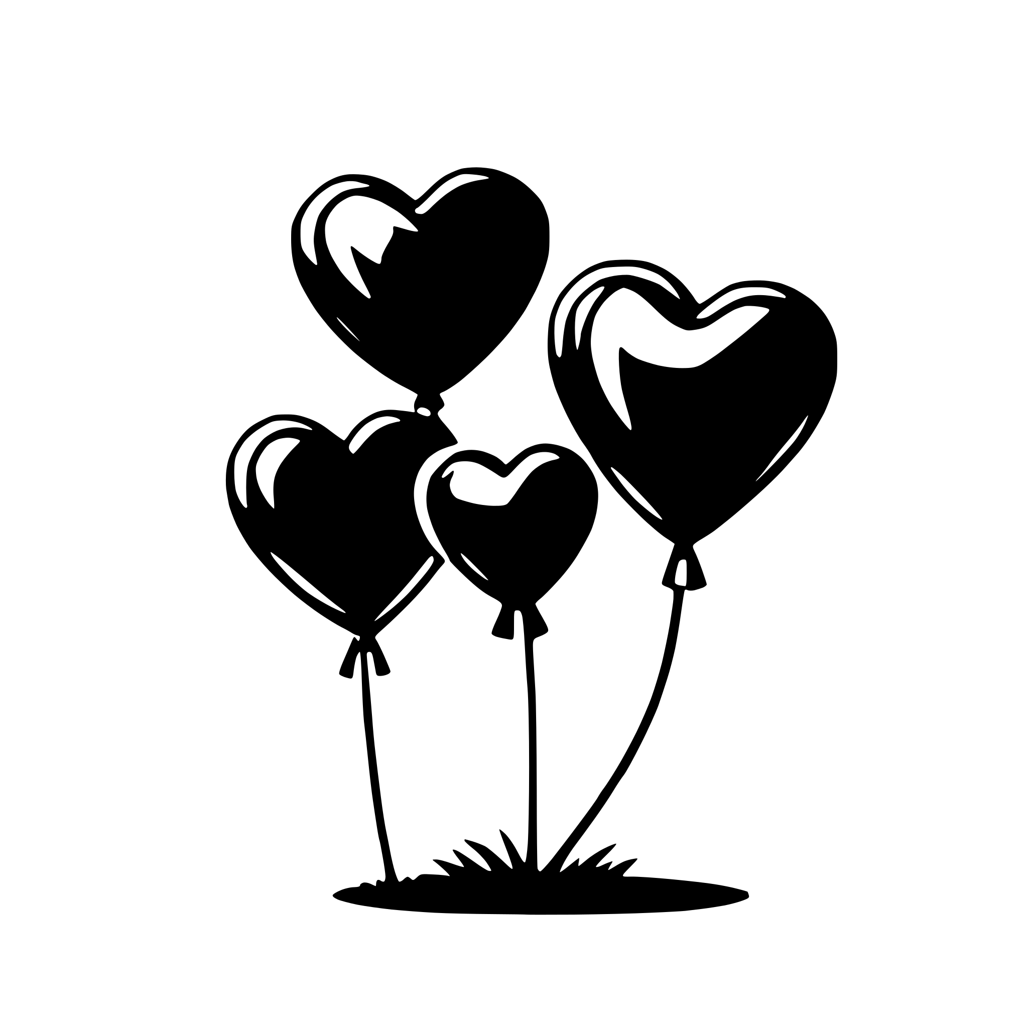 AI-generated SVG of 'heart-shaped balloons'