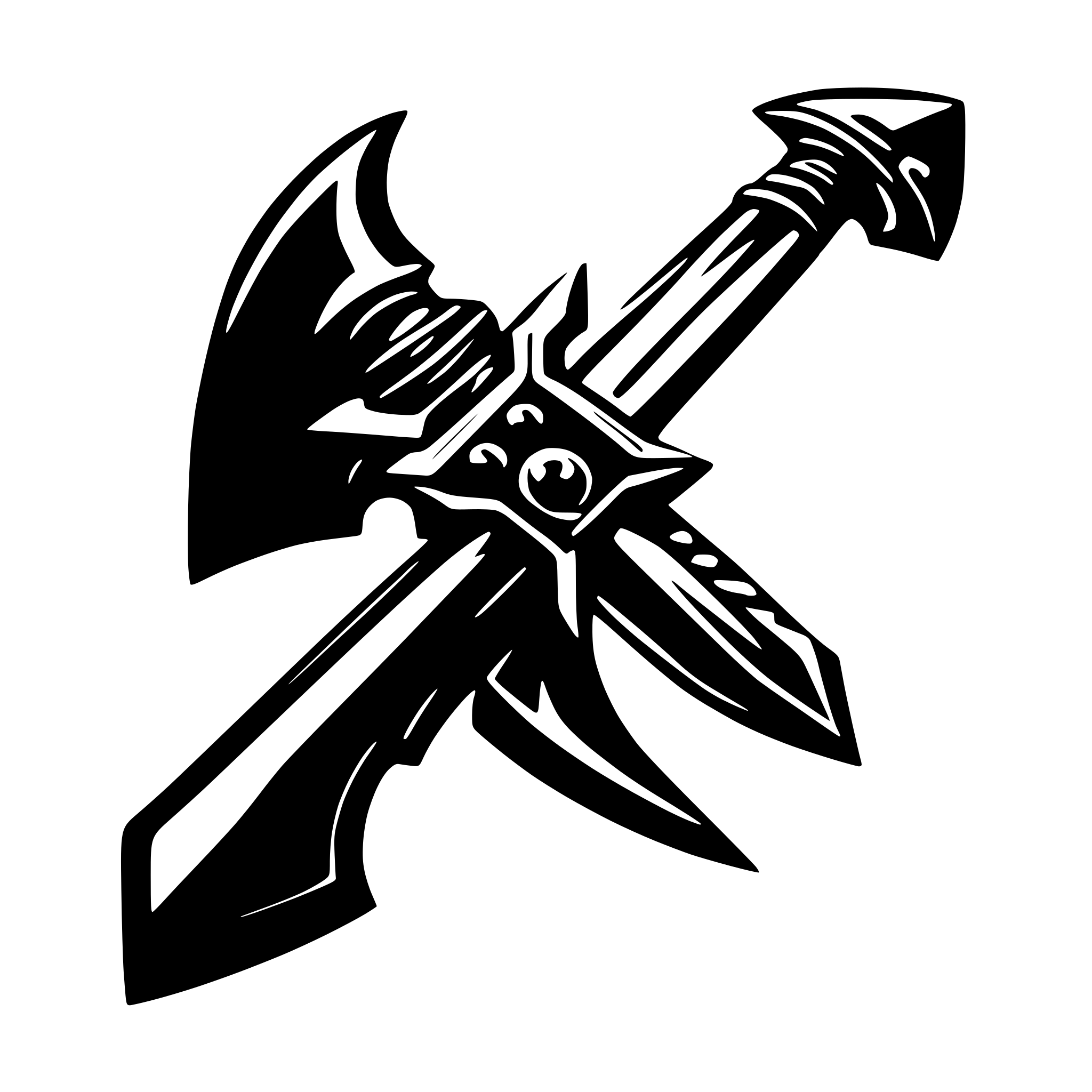 AI-generated SVG of a a warhammer weapon