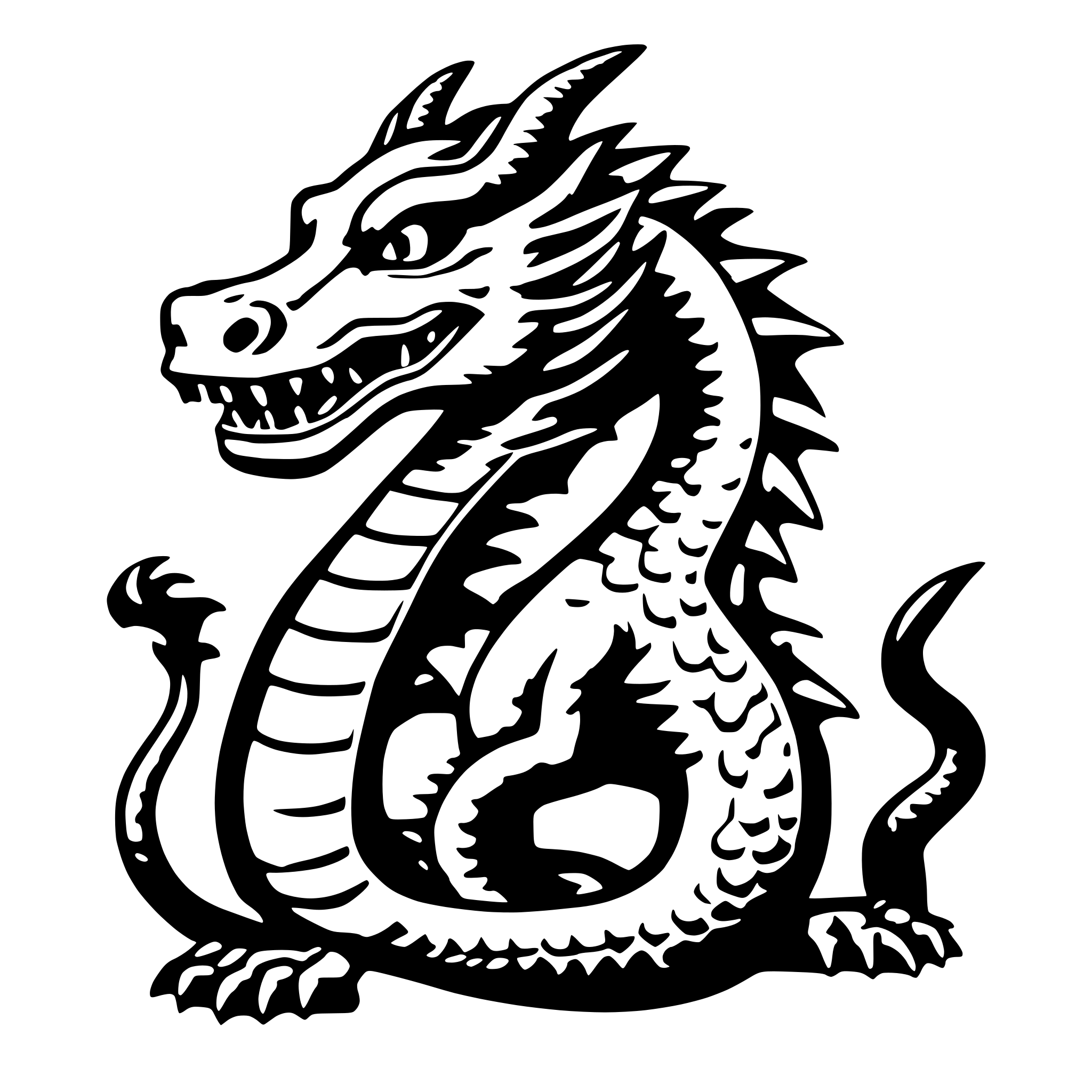 AI-generated SVG of 'chinese green dragon'