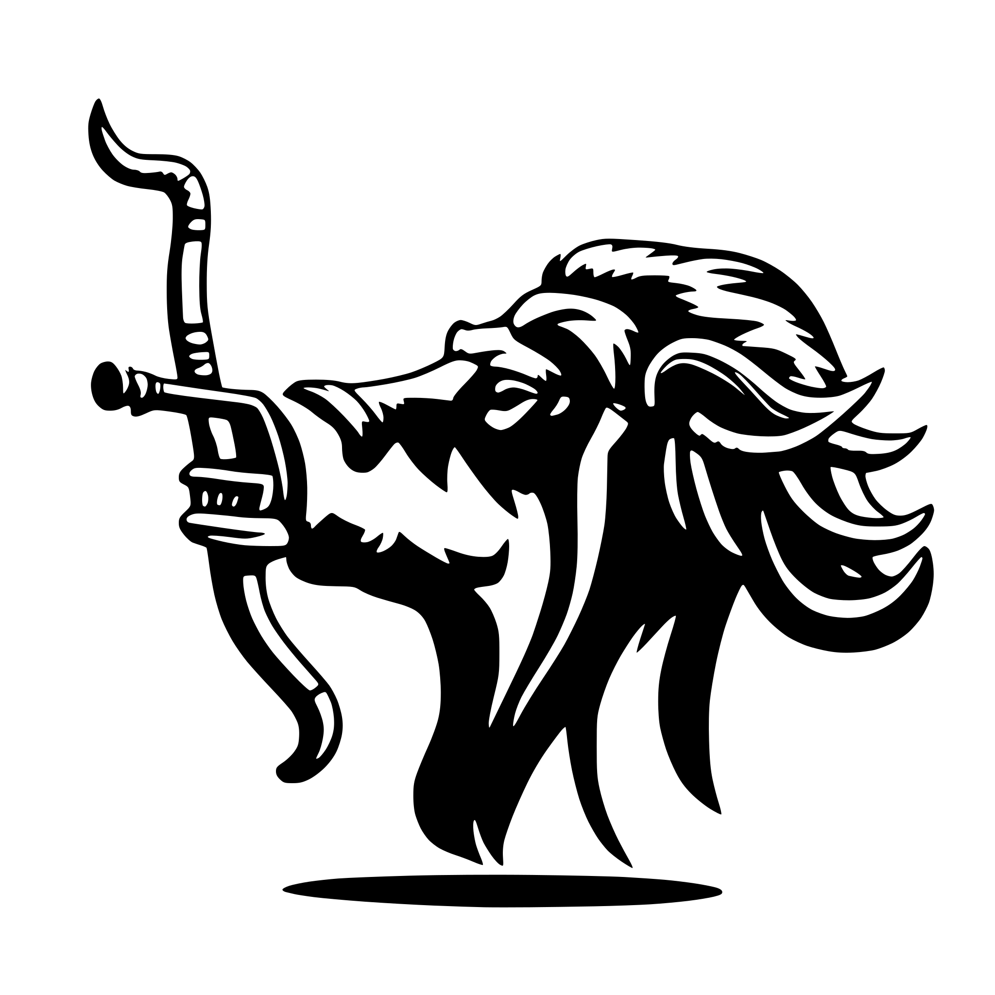 AI-generated SVG of a yak blowing trumpet
