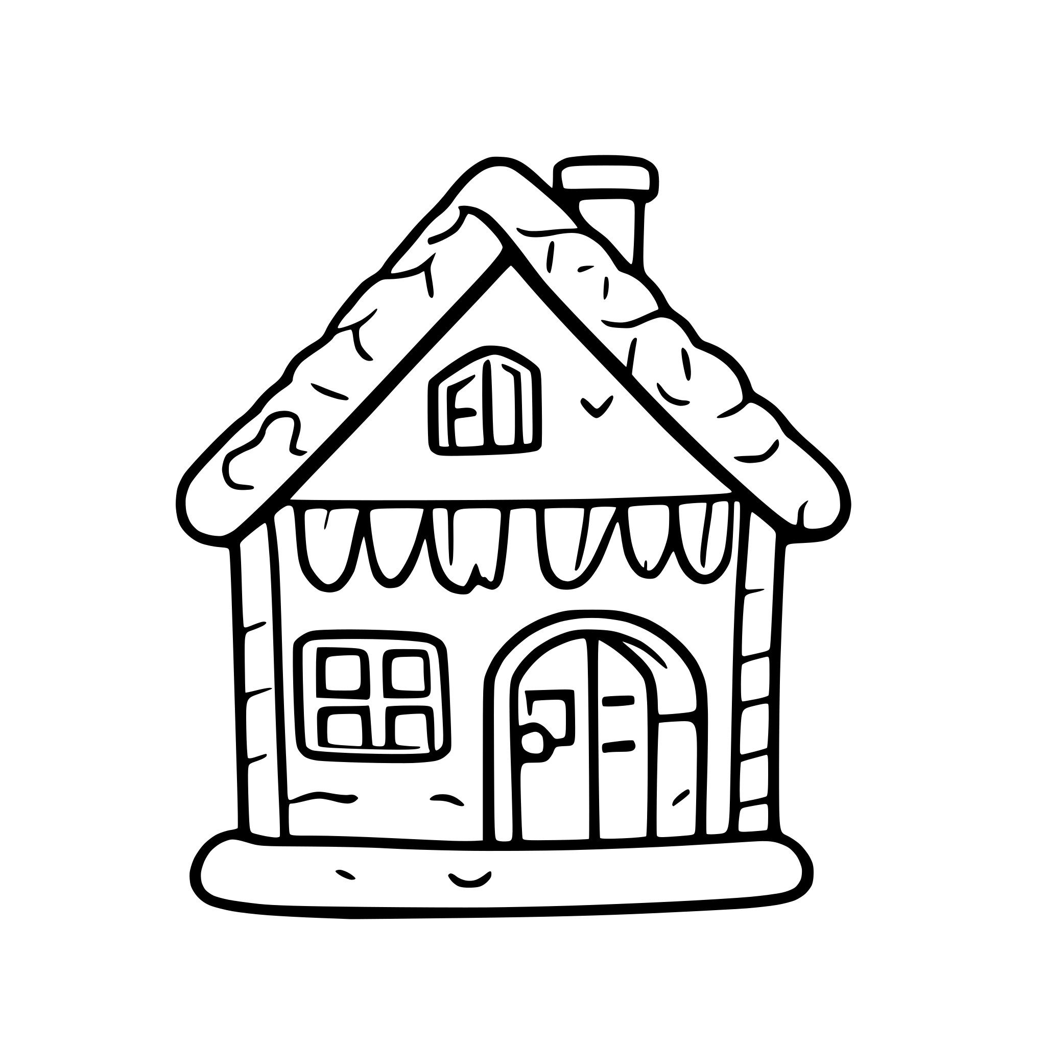 AI-generated SVG of a a simple gingerbread house. front view.