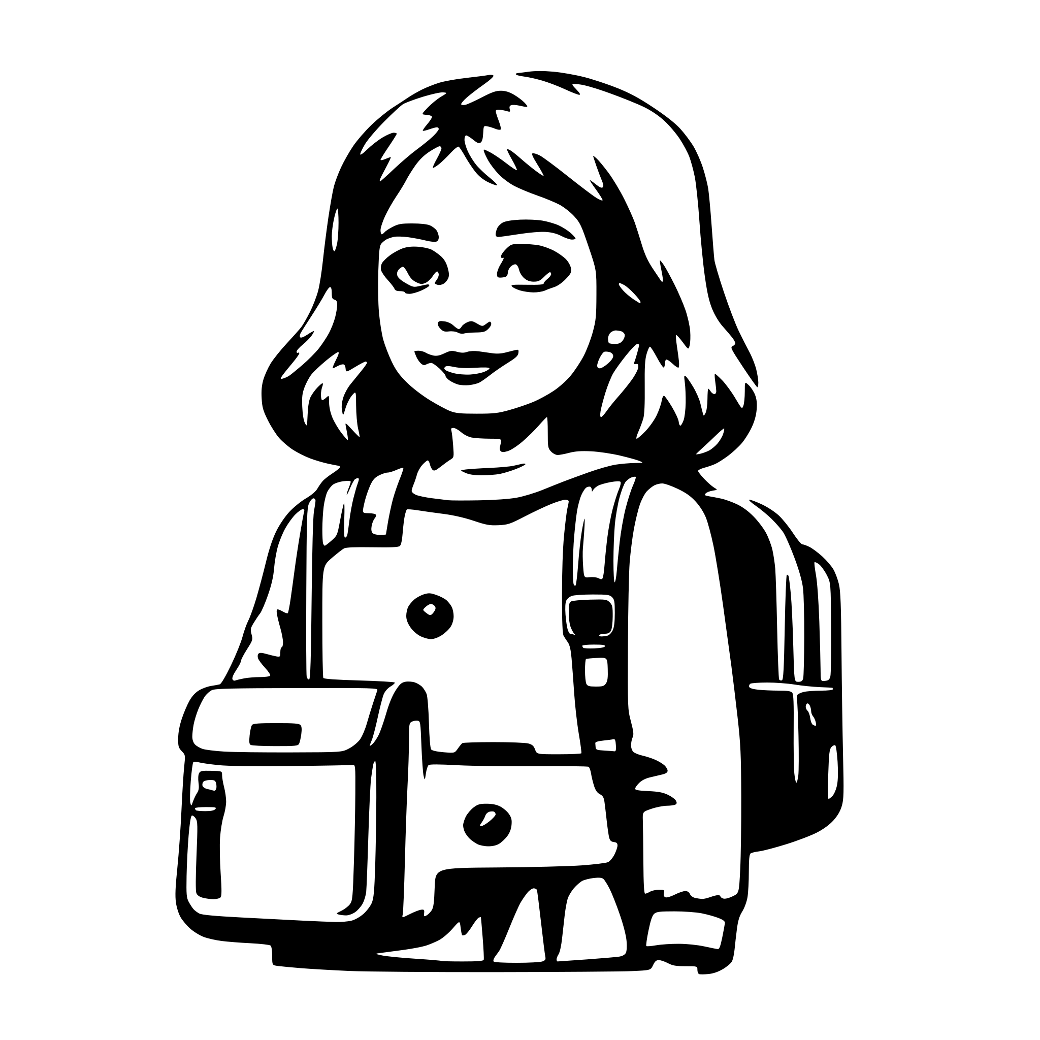 AI-generated SVG of a child wearing schoolbag