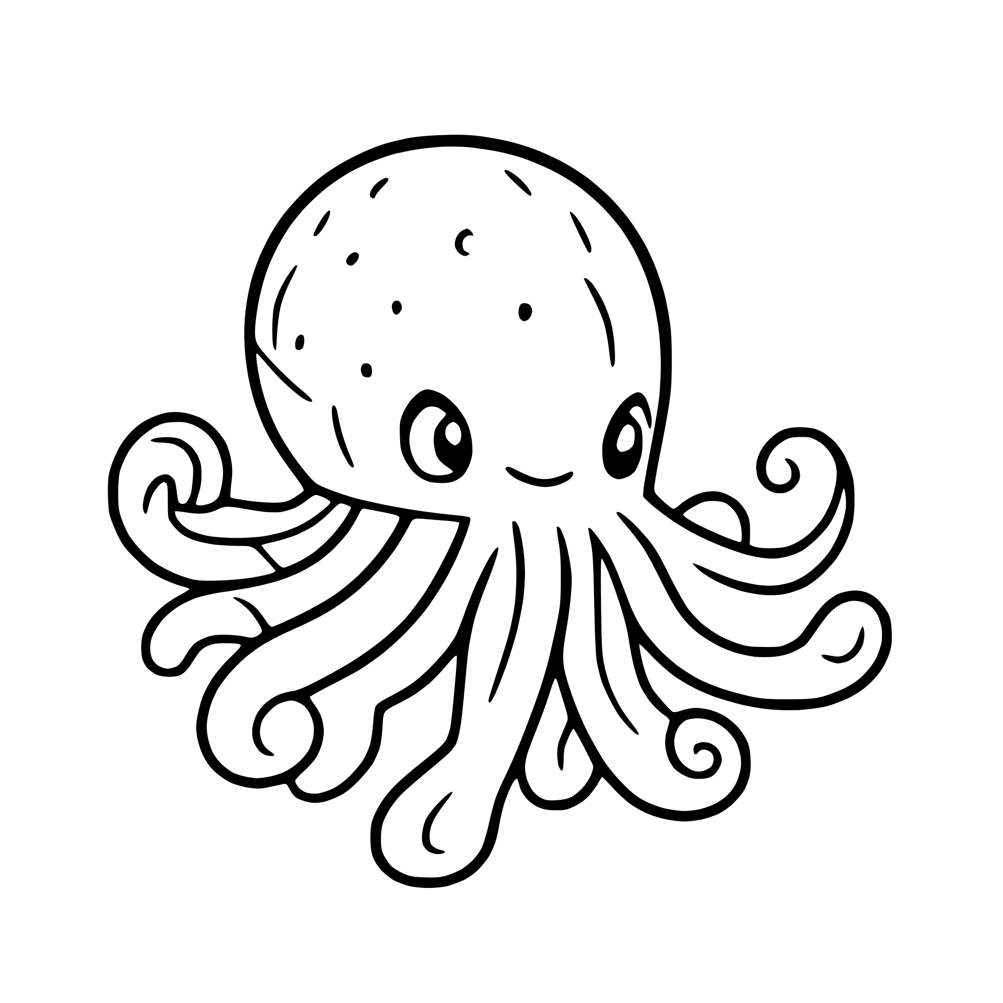 AI-generated SVG of 'octopus with tentacles spread'