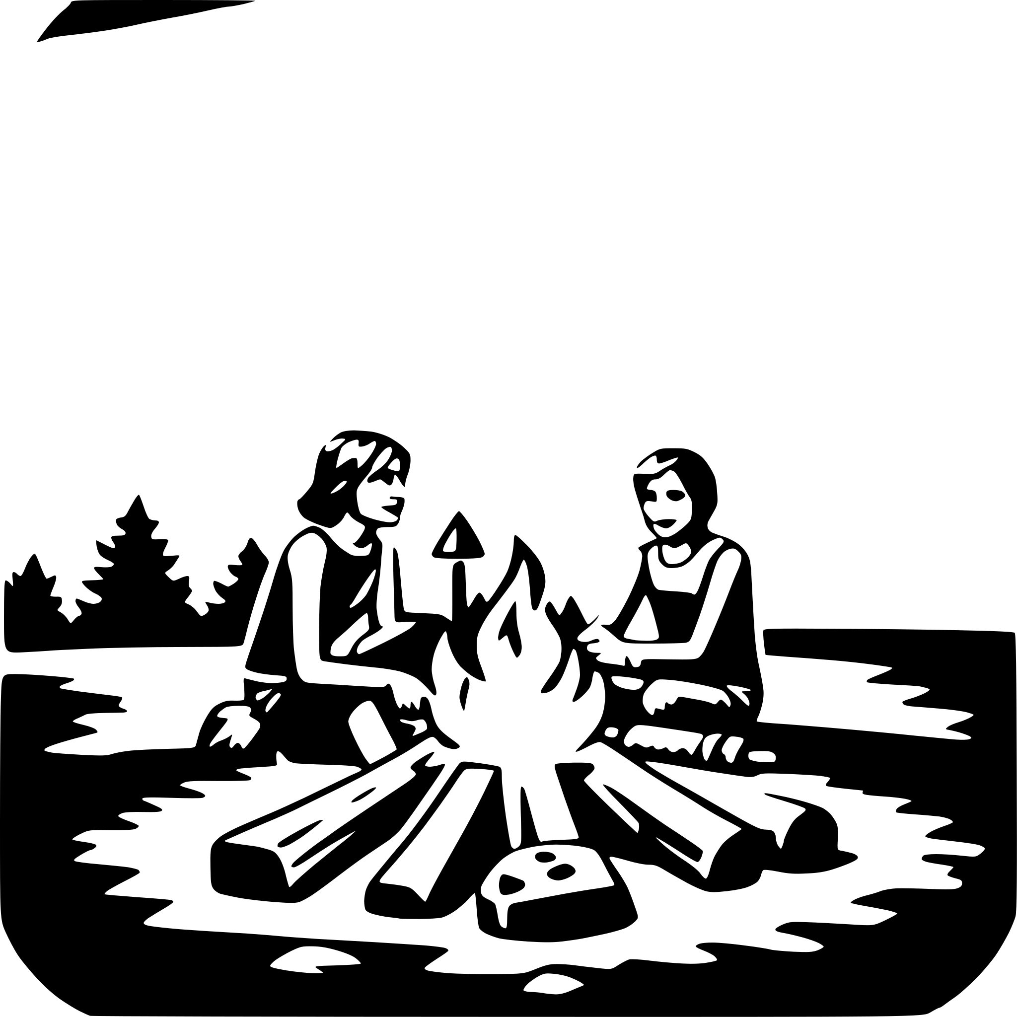 AI-generated SVG of a campfire under stars
