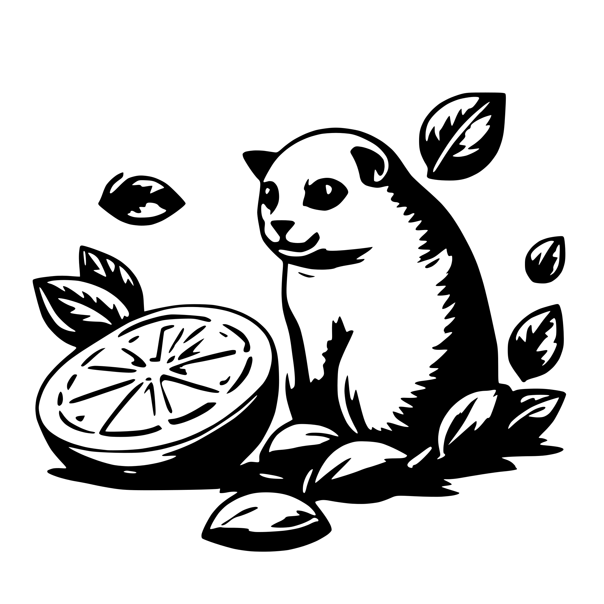 AI-generated SVG of 'Lemons and animals'