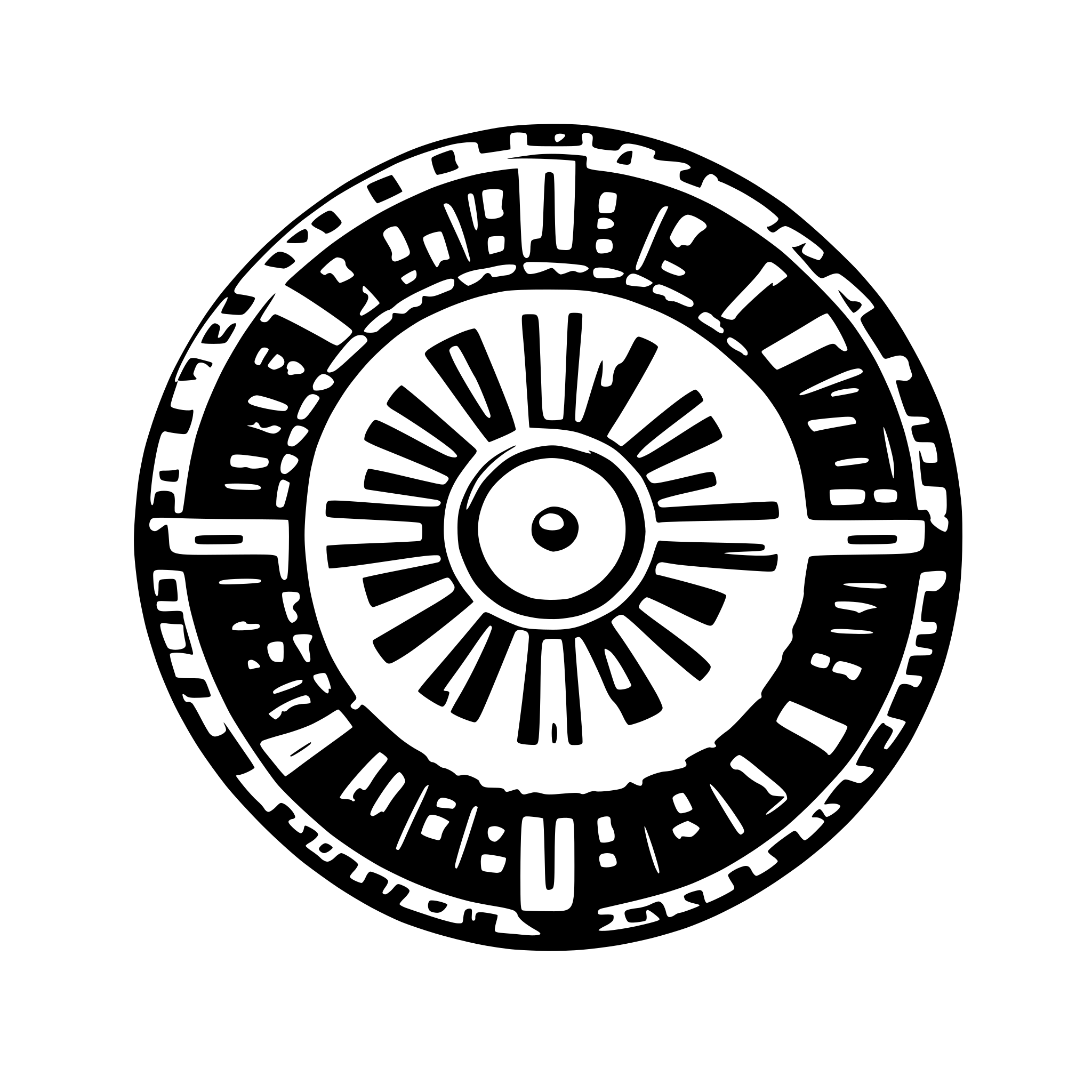 AI-generated SVG of 'greeble circle intricate'