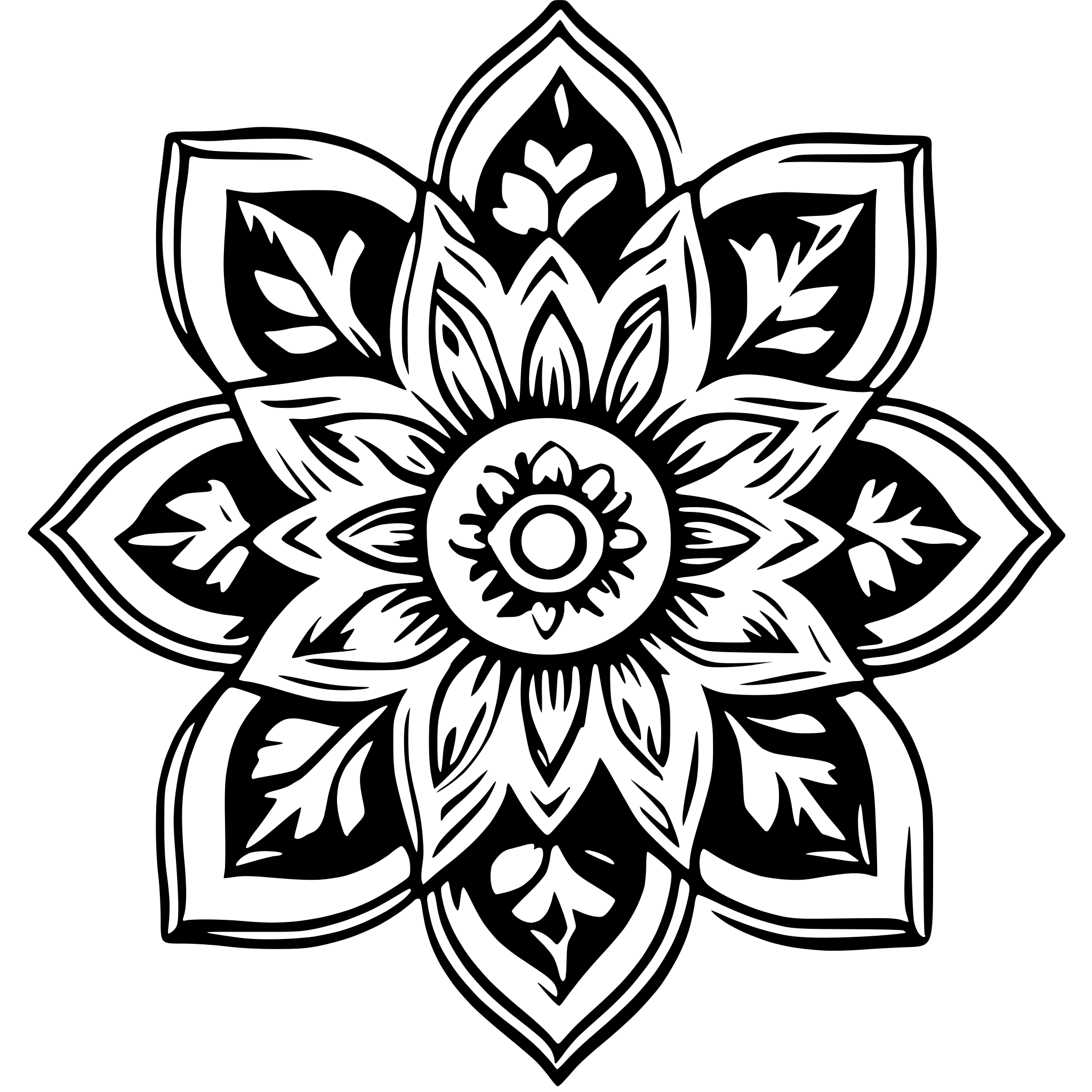 AI-generated SVG of 'mandala flower'