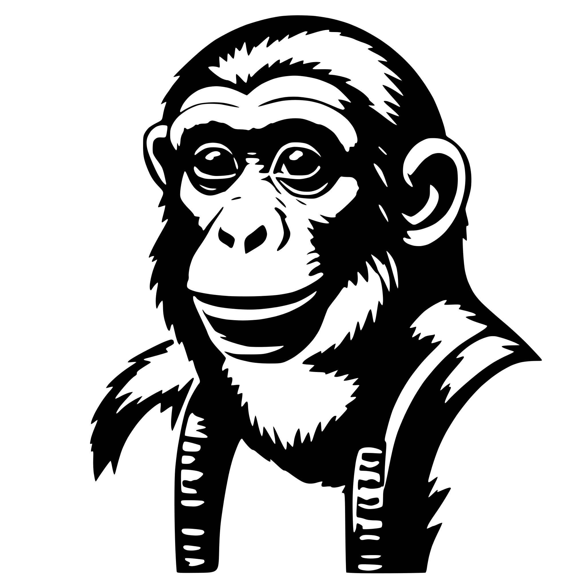 AI-generated SVG of 'a monkey at a disco'