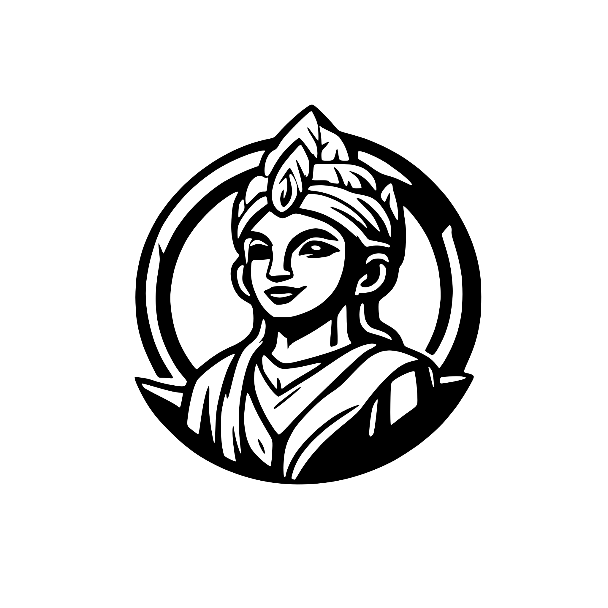 AI-generated SVG of a multiple arms indian god