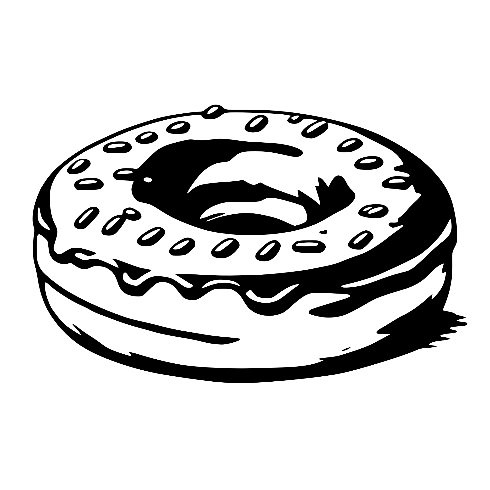 AI-generated SVG of 'donut with white chocolatte and topping'