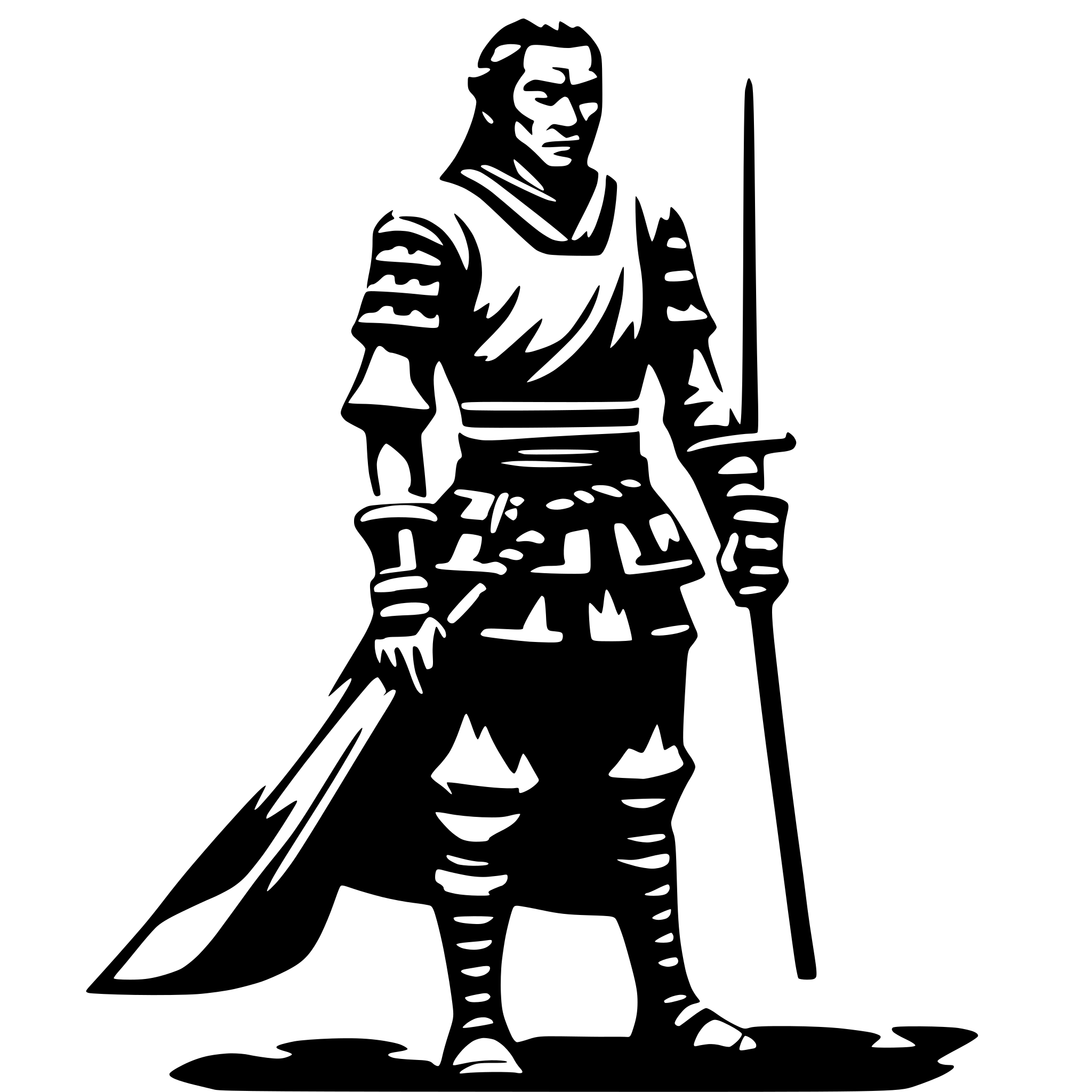 AI-generated SVG of a old samurai, side view, nostalgic
