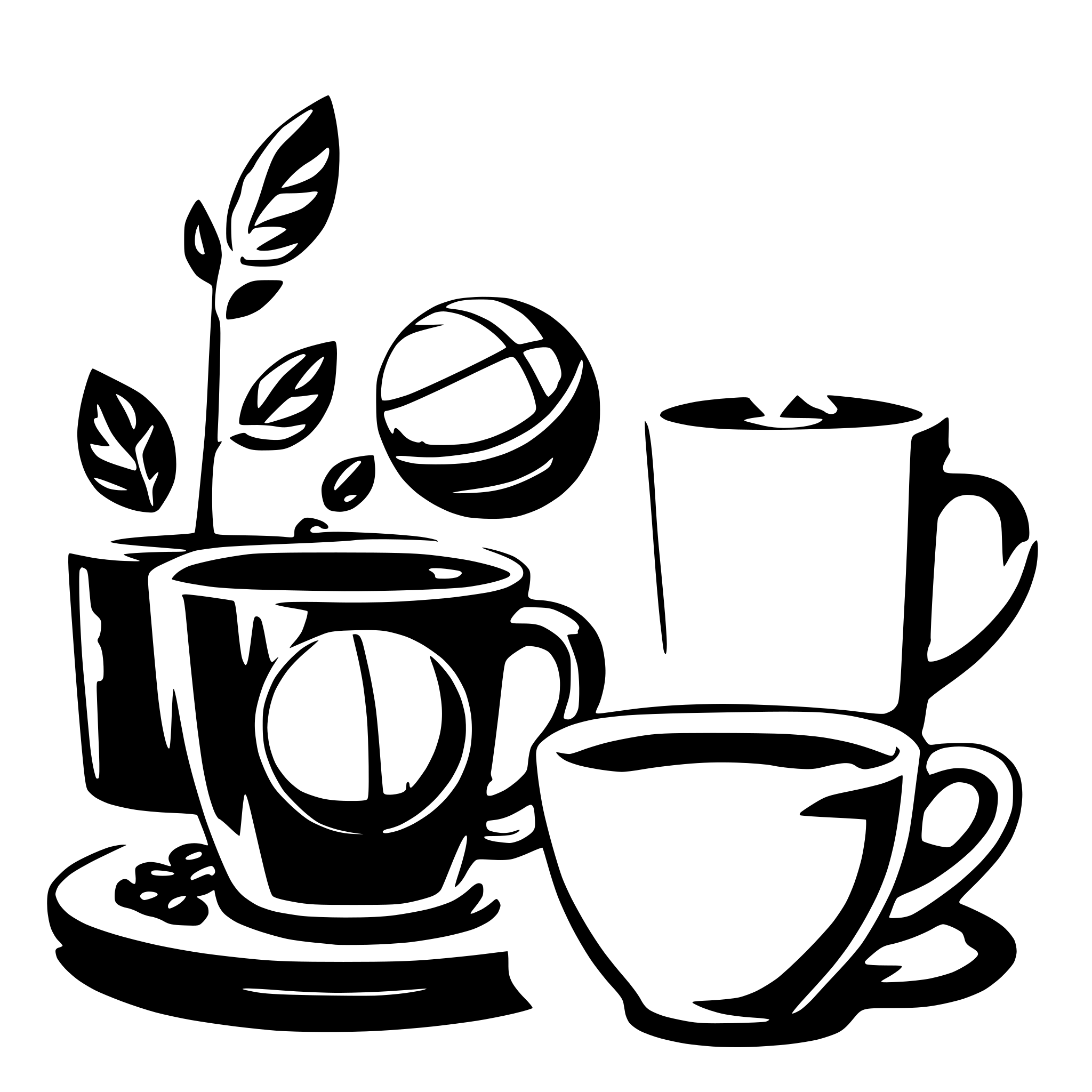 AI-generated SVG of 'coffee, tennis and basketball'