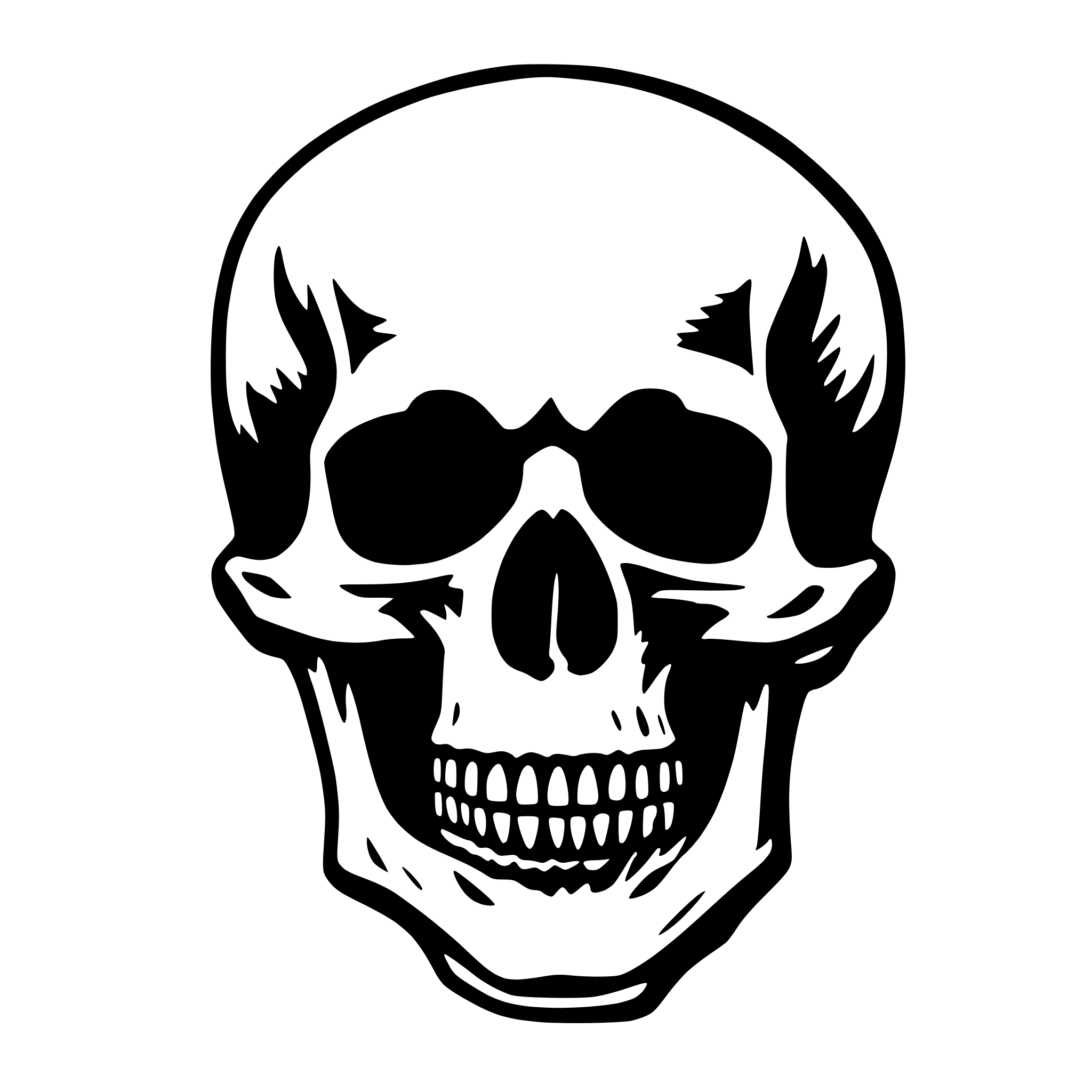 AI-generated SVG of 'human scull'