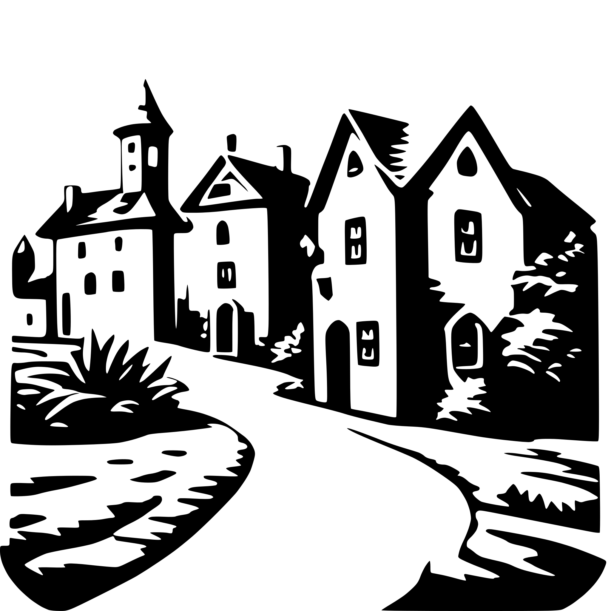 AI-generated SVG of a old village