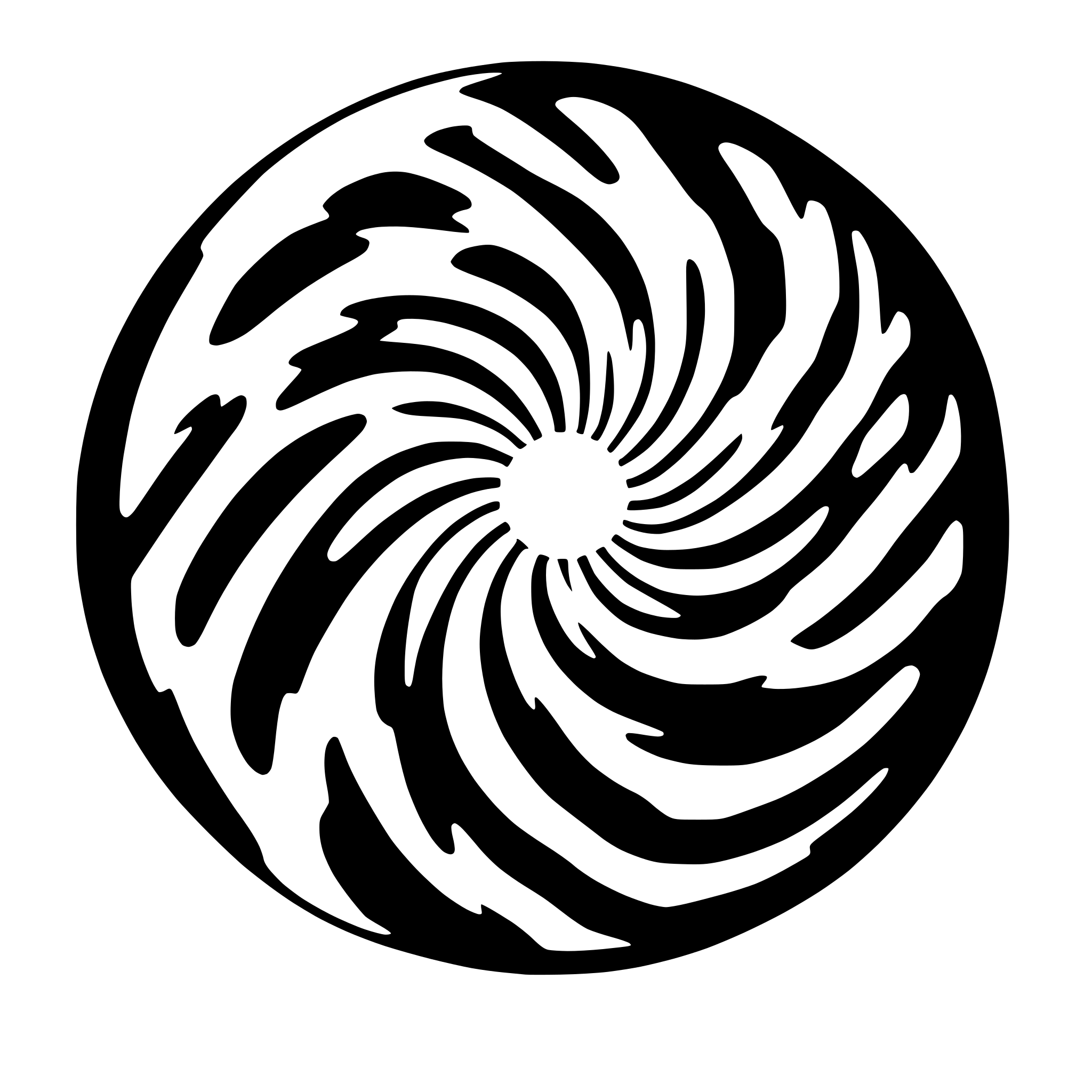 AI-generated SVG of 'X an a circle swirl'