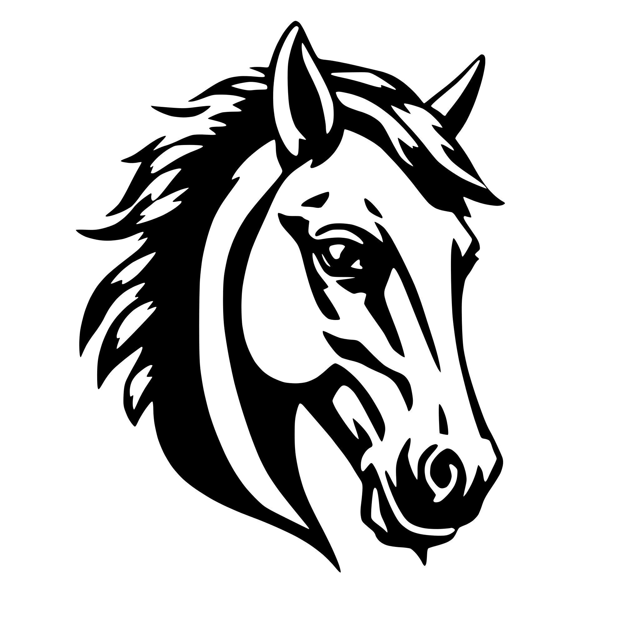 AI-generated SVG of 'pegasus face'