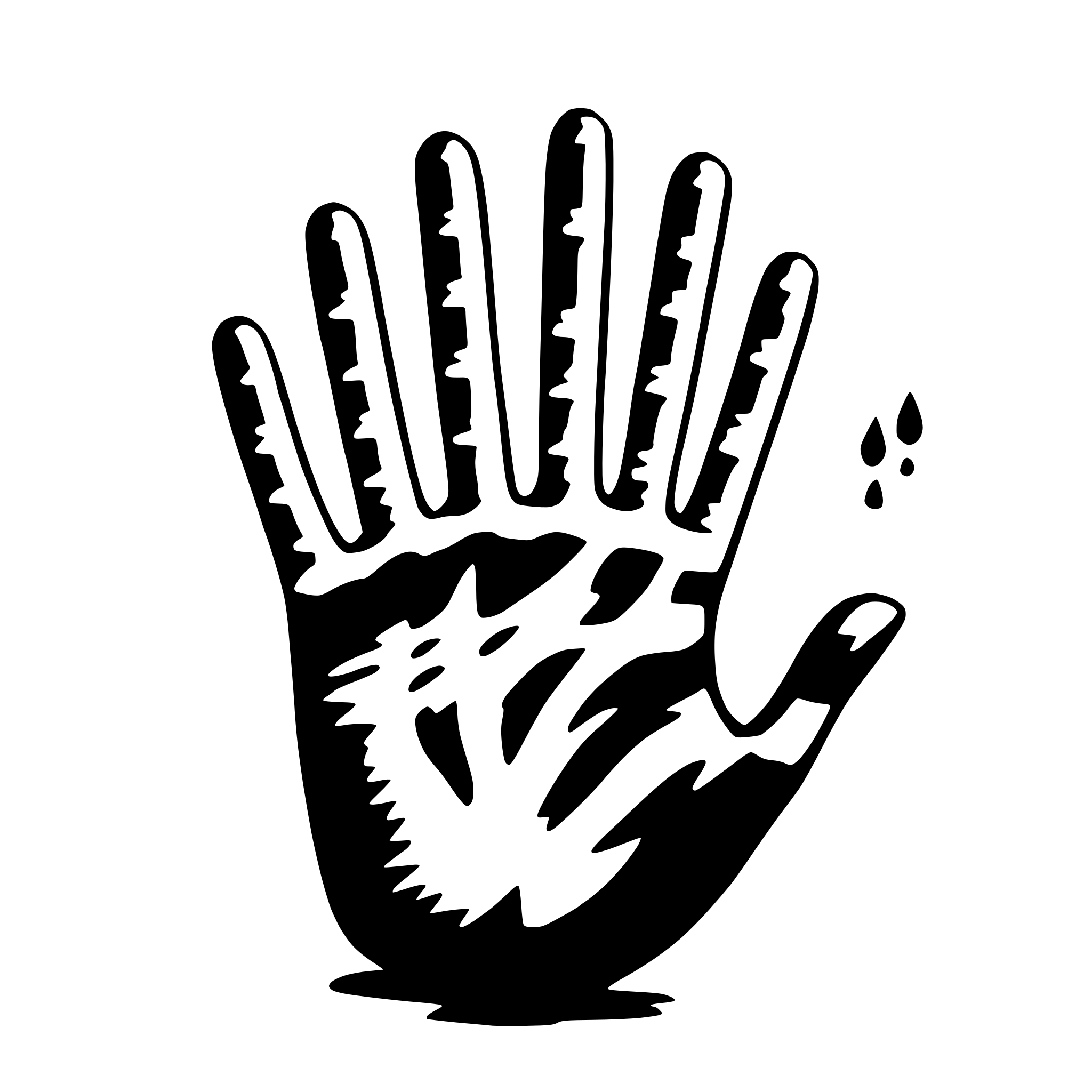 AI-generated SVG of 'bloody handprint'