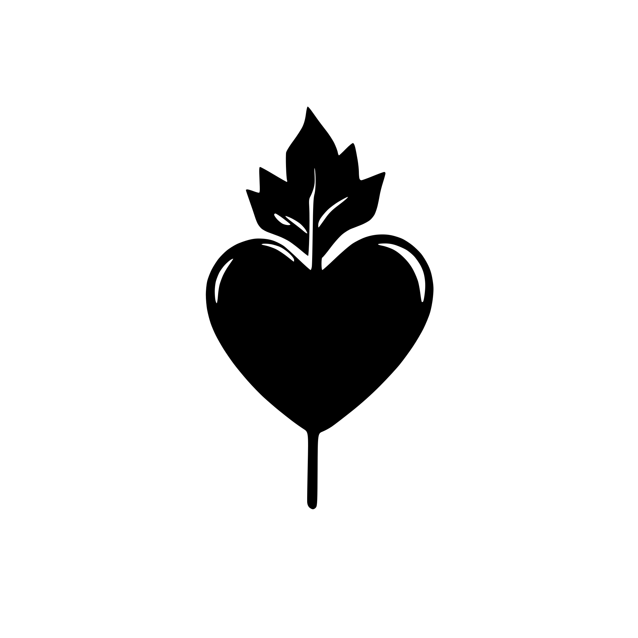 AI-generated SVG of a flaming heart